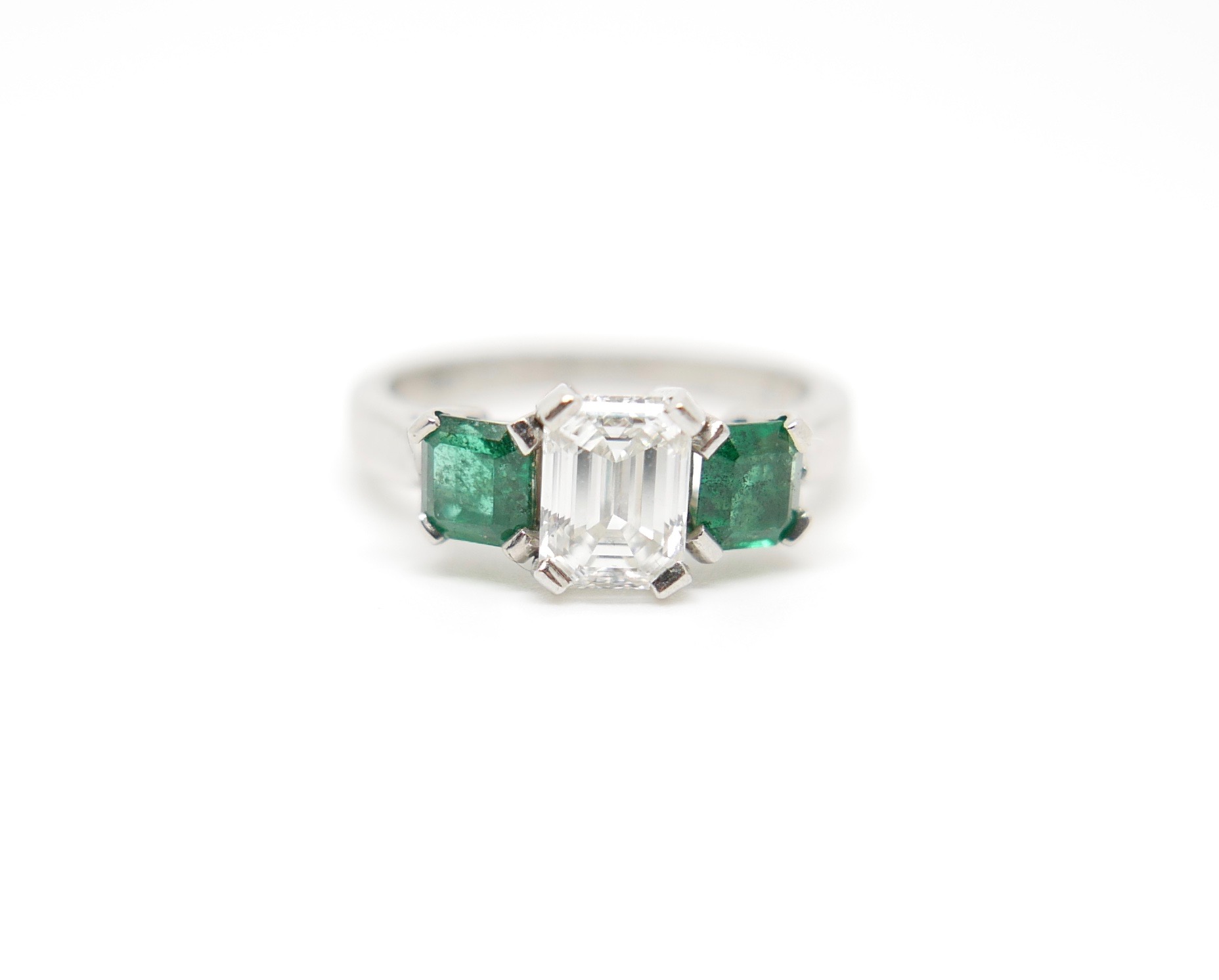 Emerald &amp; Diamond Engagement Ring