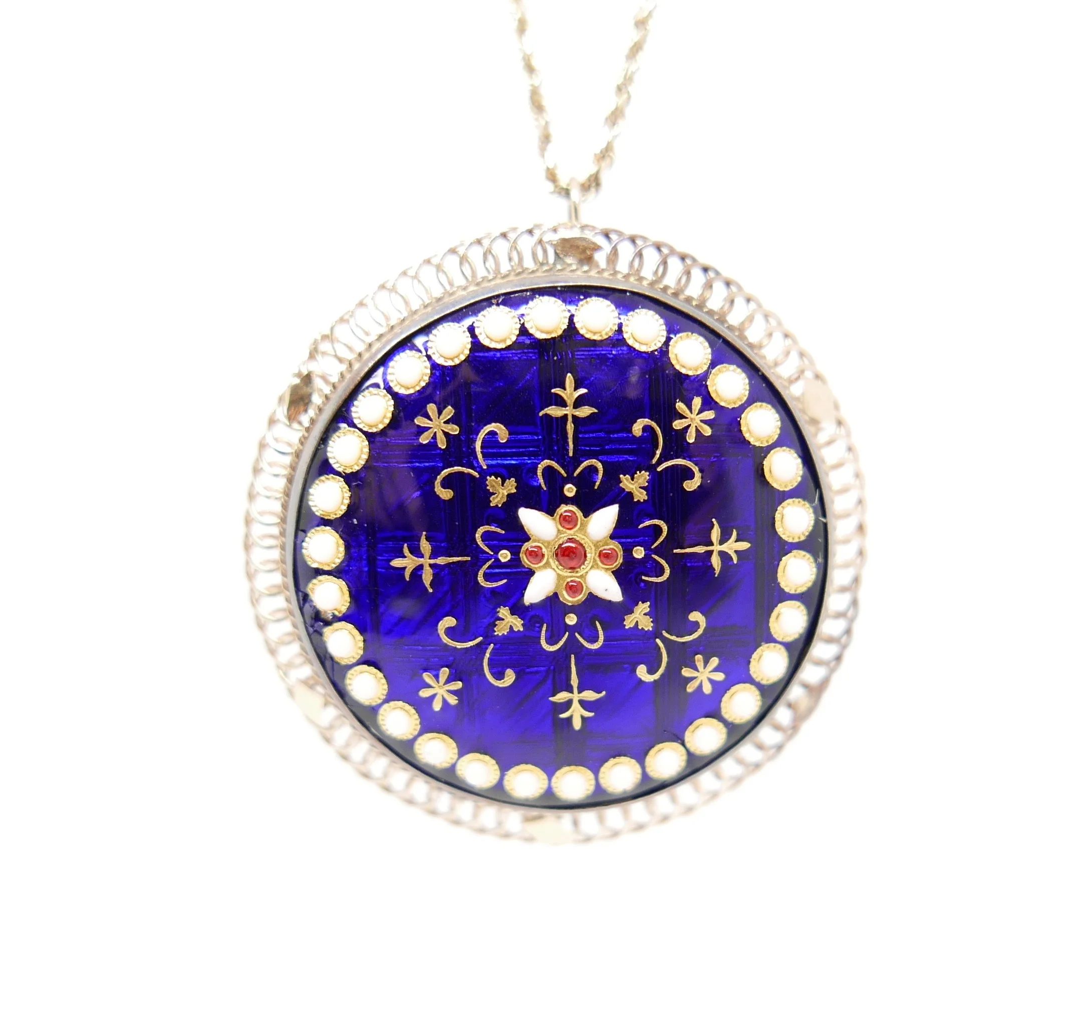 Enamel Pendant / Brooch in 14ct Gold