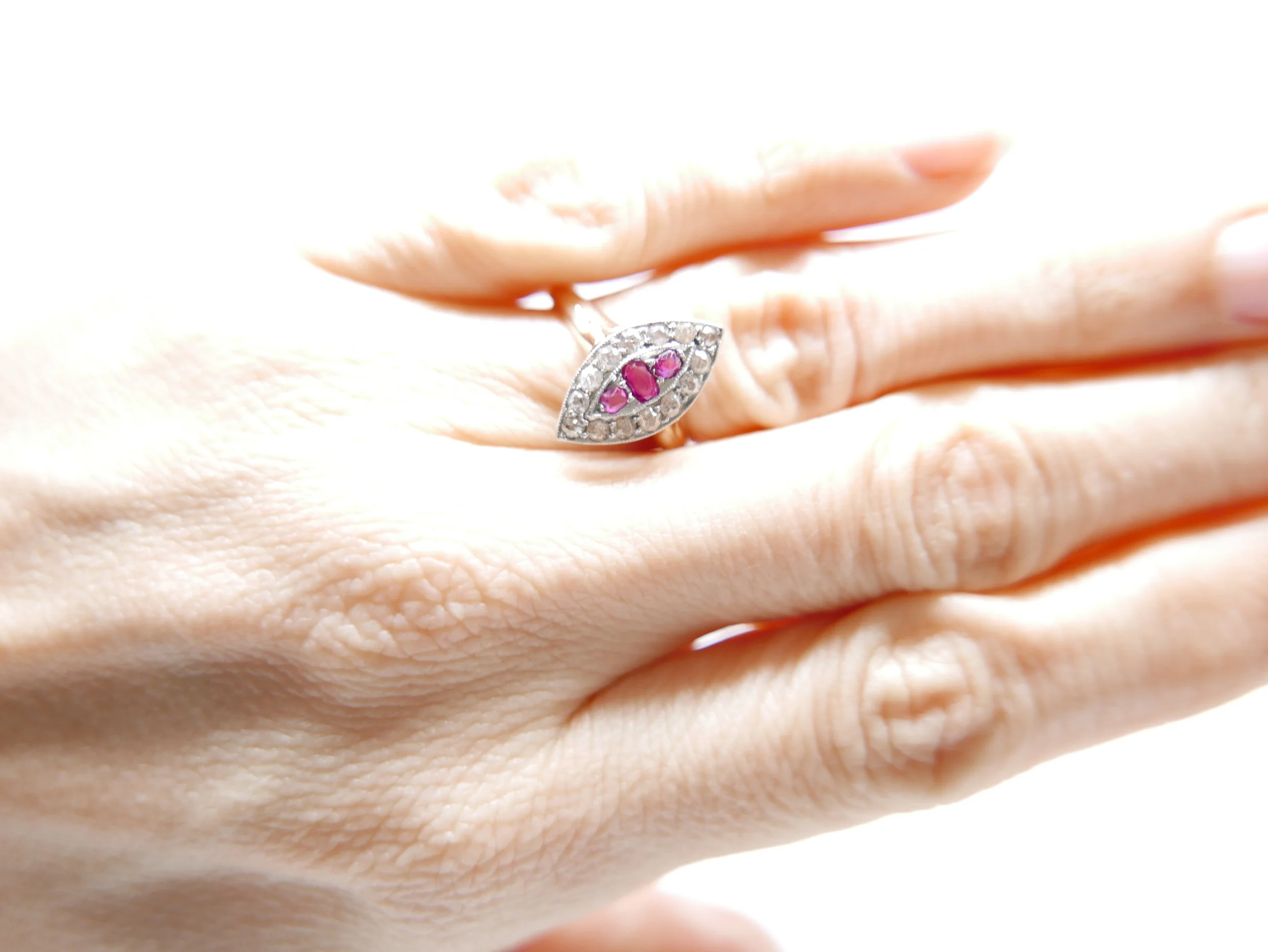 ruby and diamond vintage ring for sale