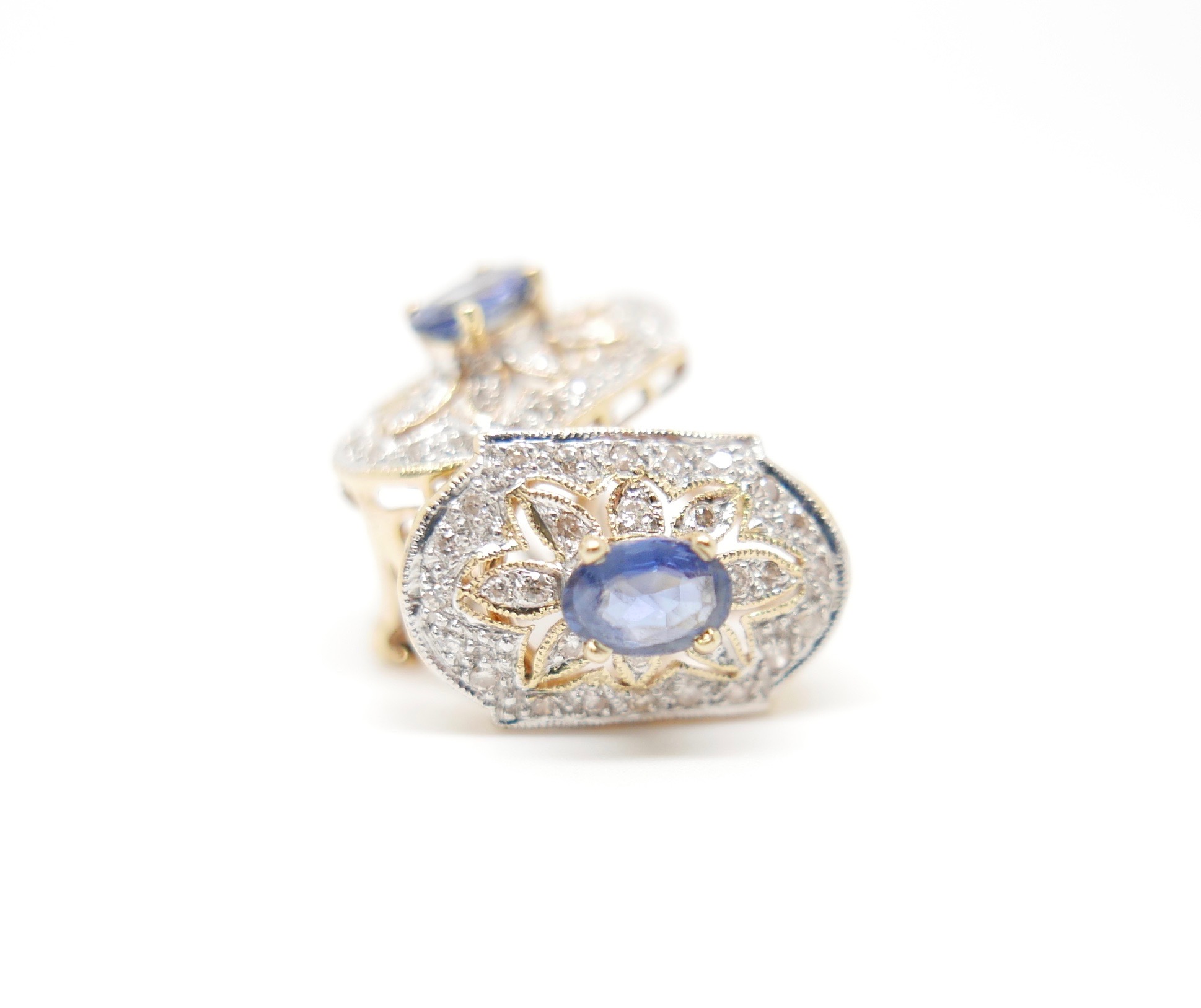 diamond and sapphire earrings vintage