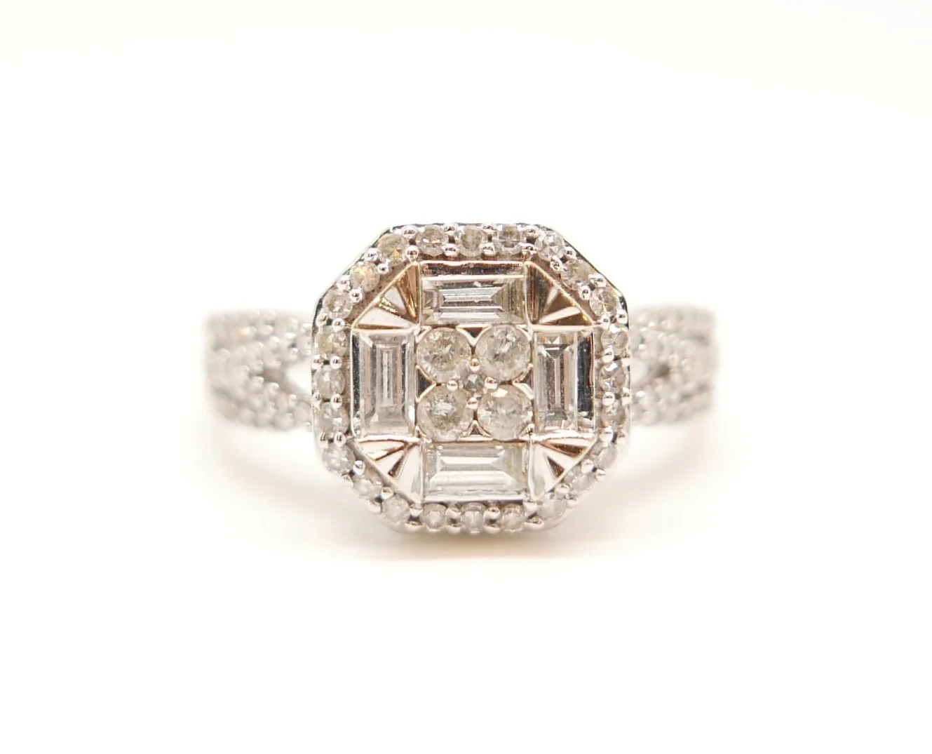 Diamond Cluster Ring in 14ct White Gold