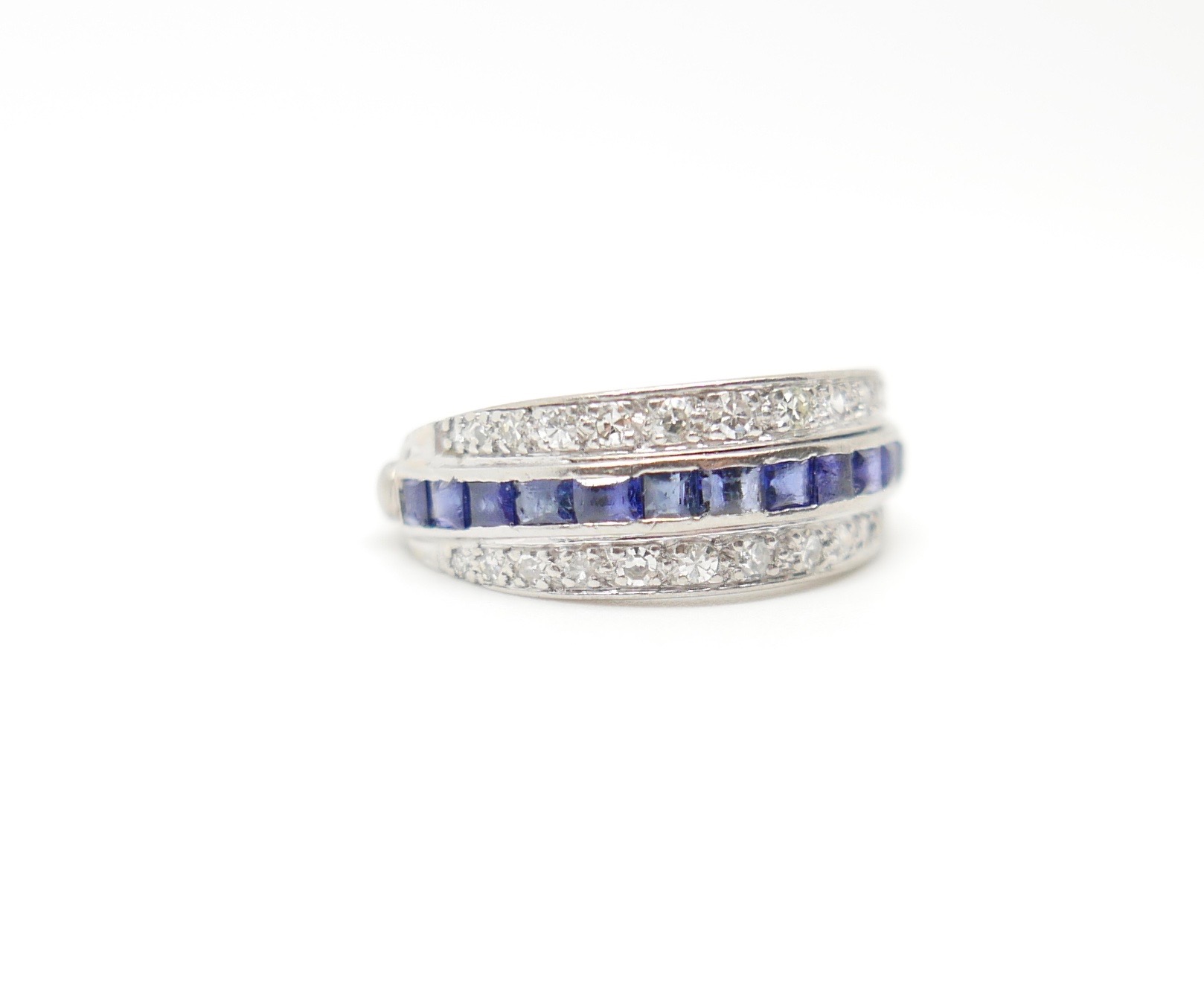 art deco engagement ring sapphire