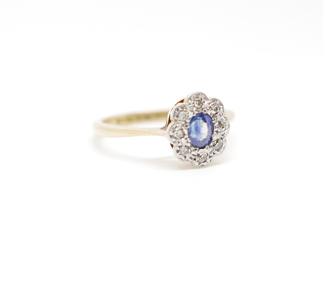 sapphire and diamond engagement ring vintage
