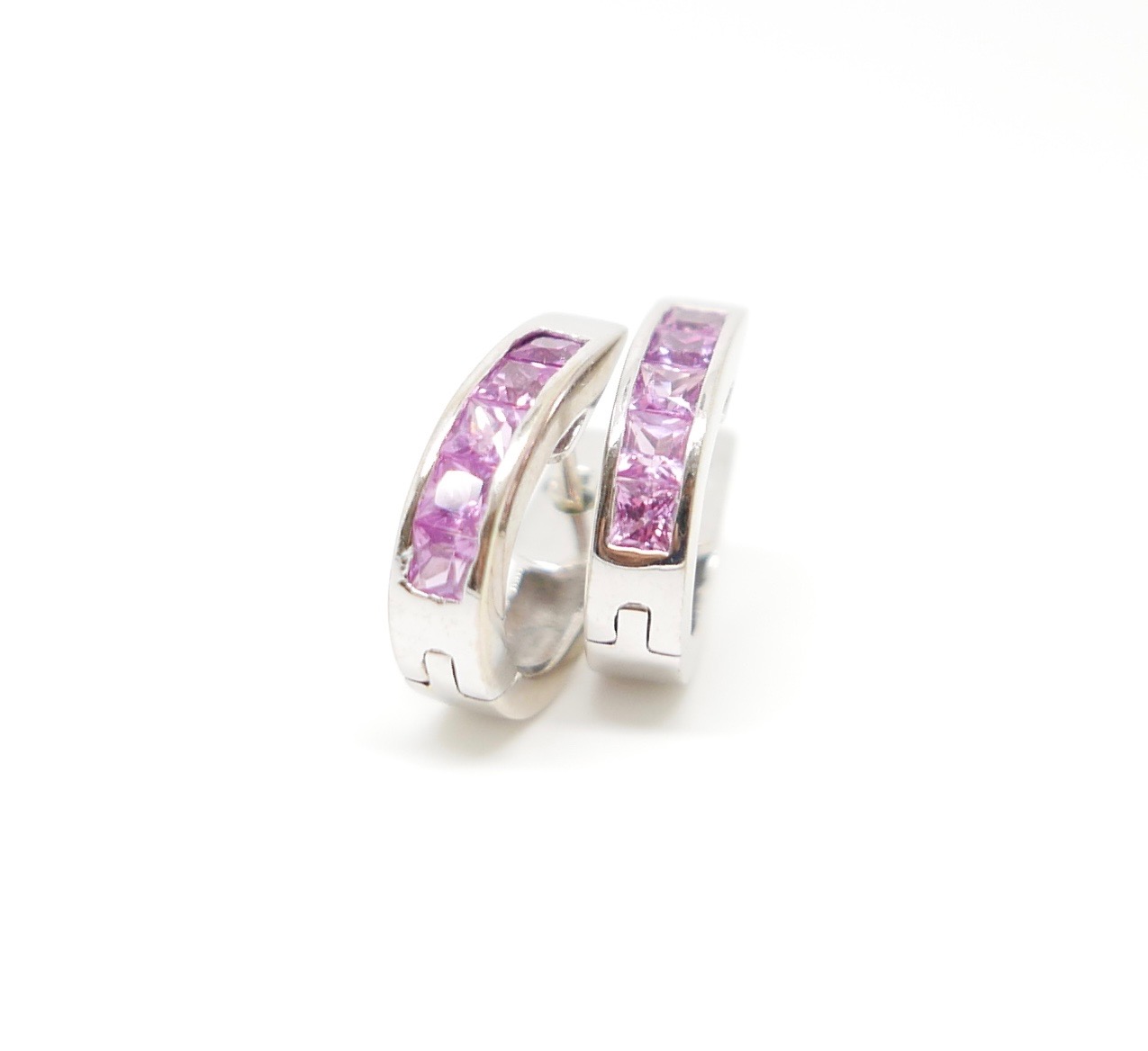 vintage pink sapphire earrings