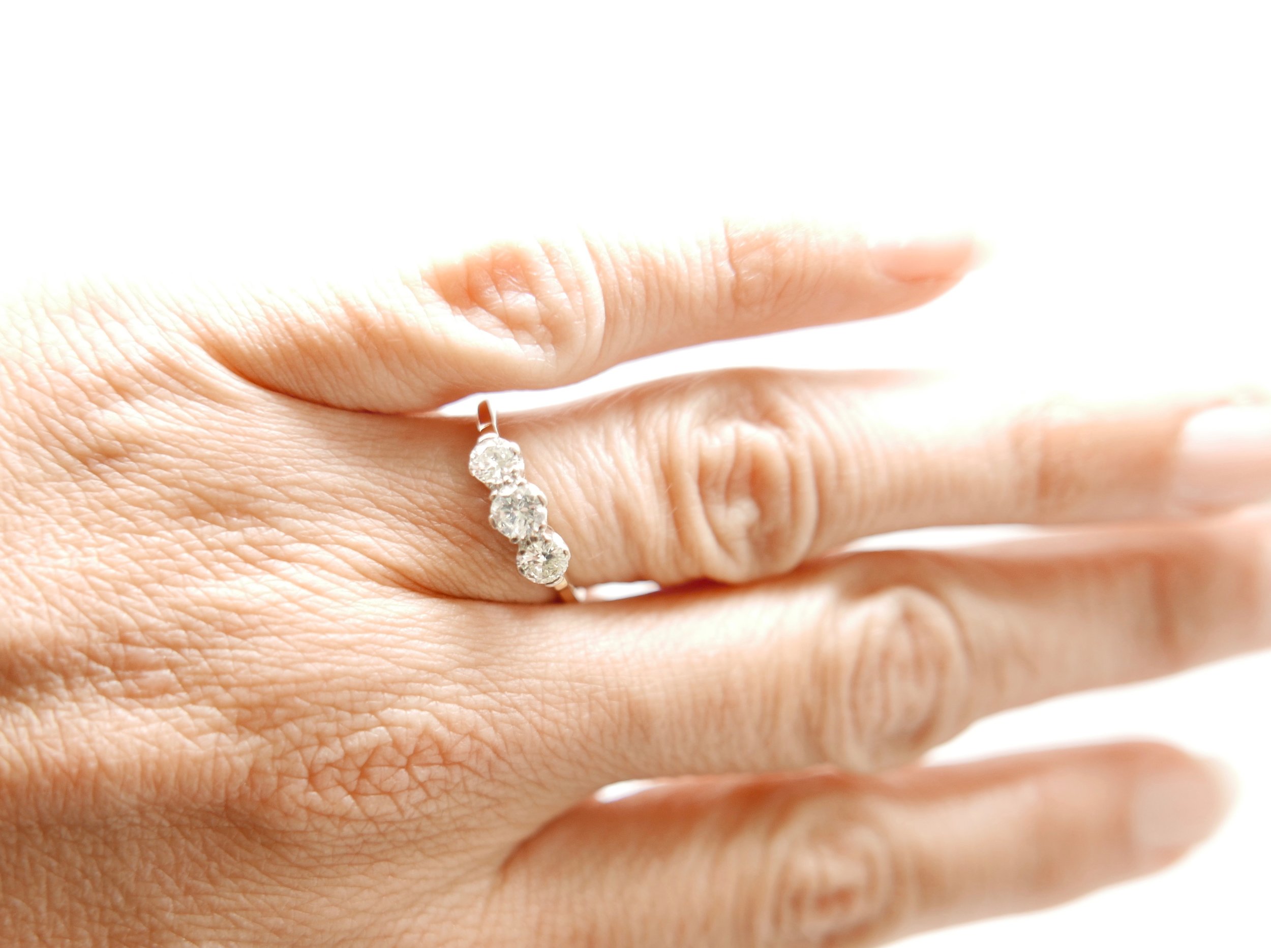 vintage three stone ring