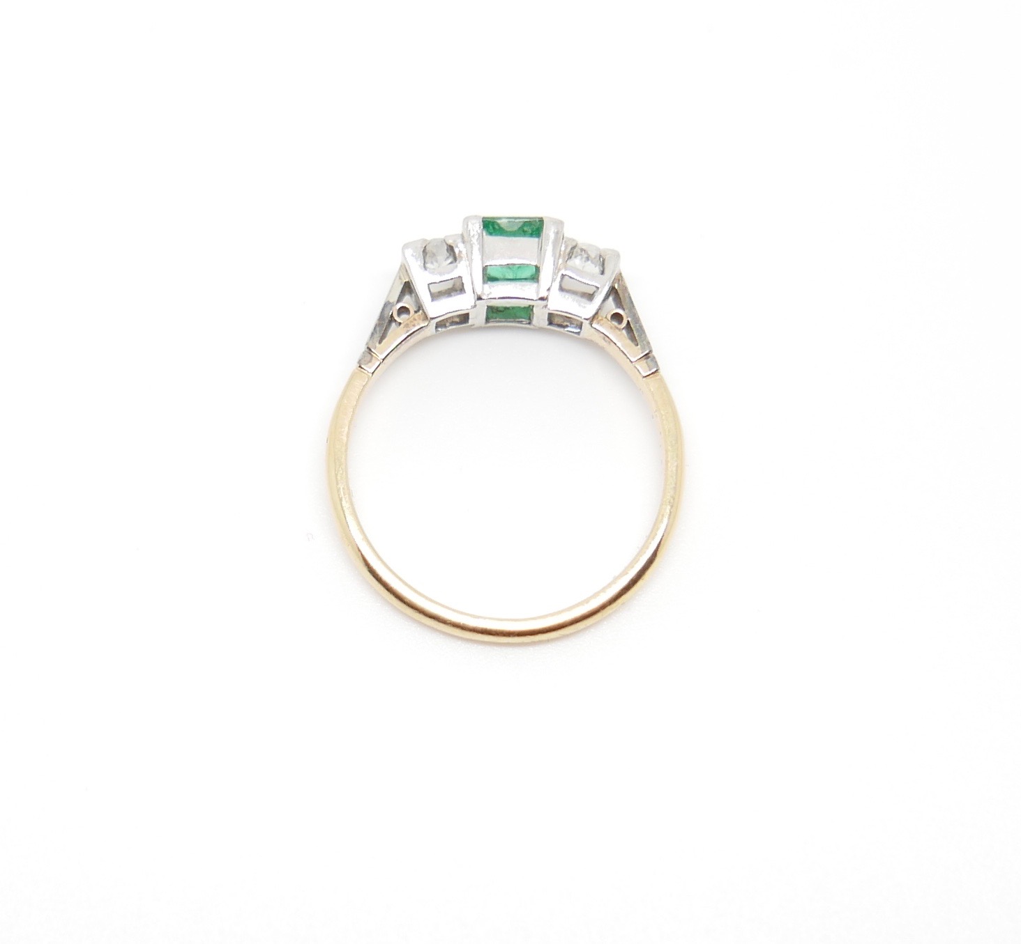 emerald and diamond engagement ring vintage