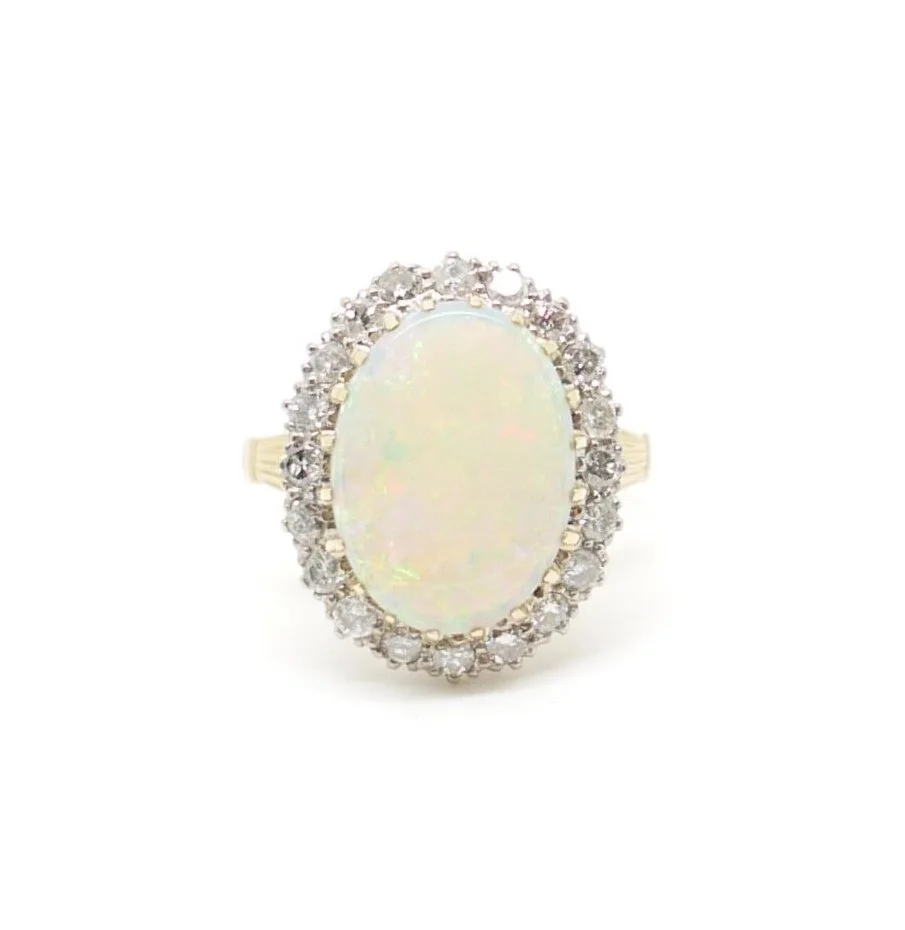 Opal & Diamond Ring in 18ct Gold