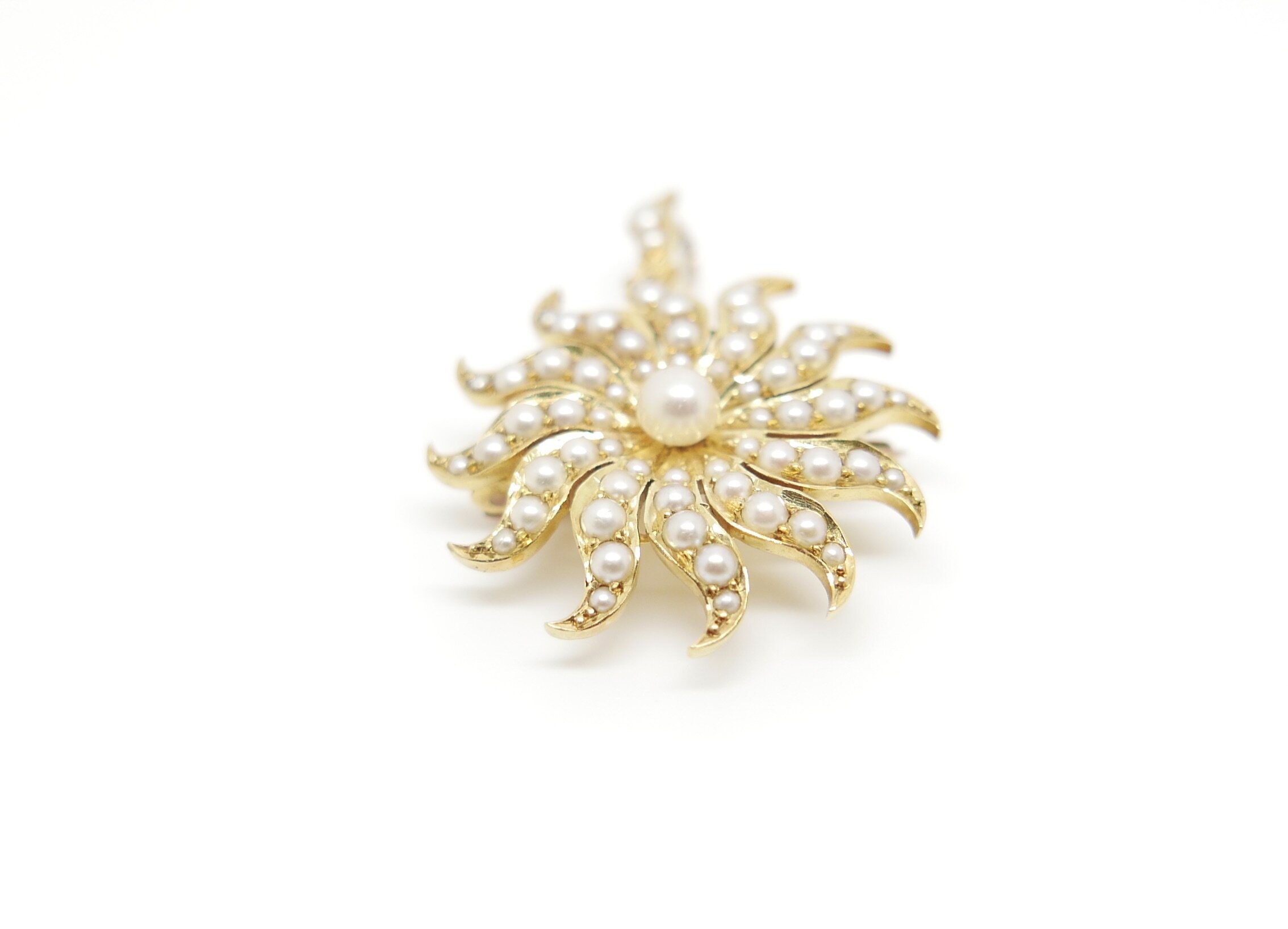 edwardian seed pearl pendant
