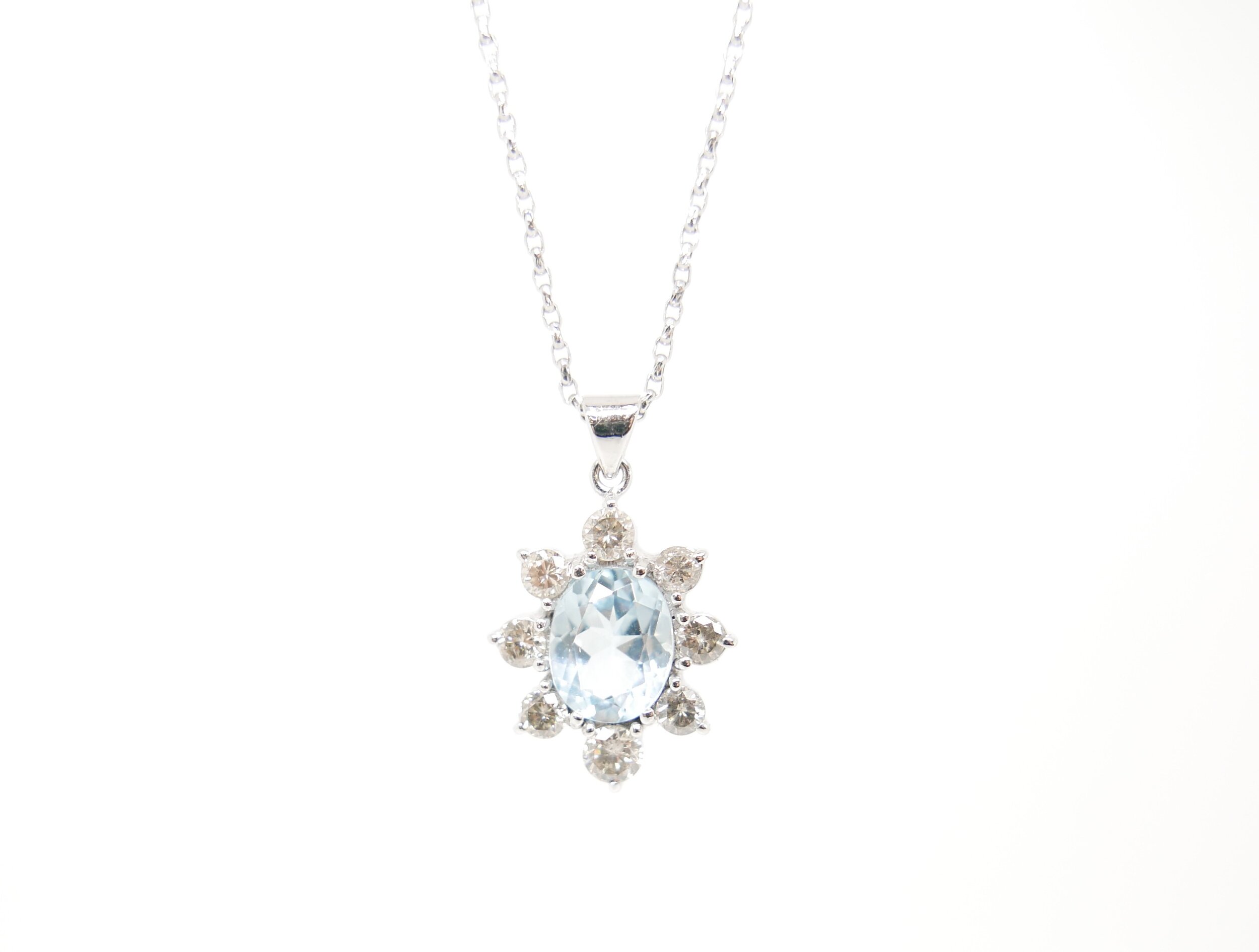 blue topaz and diamond necklace