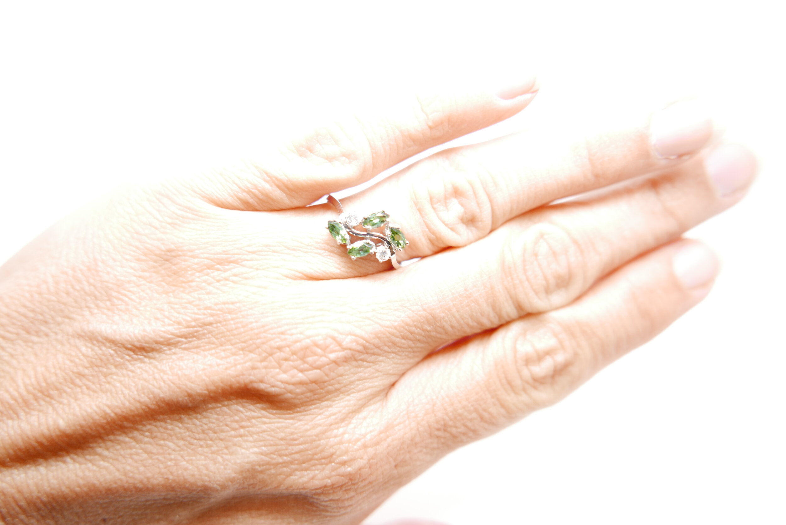 green tourmaline and diamond ring