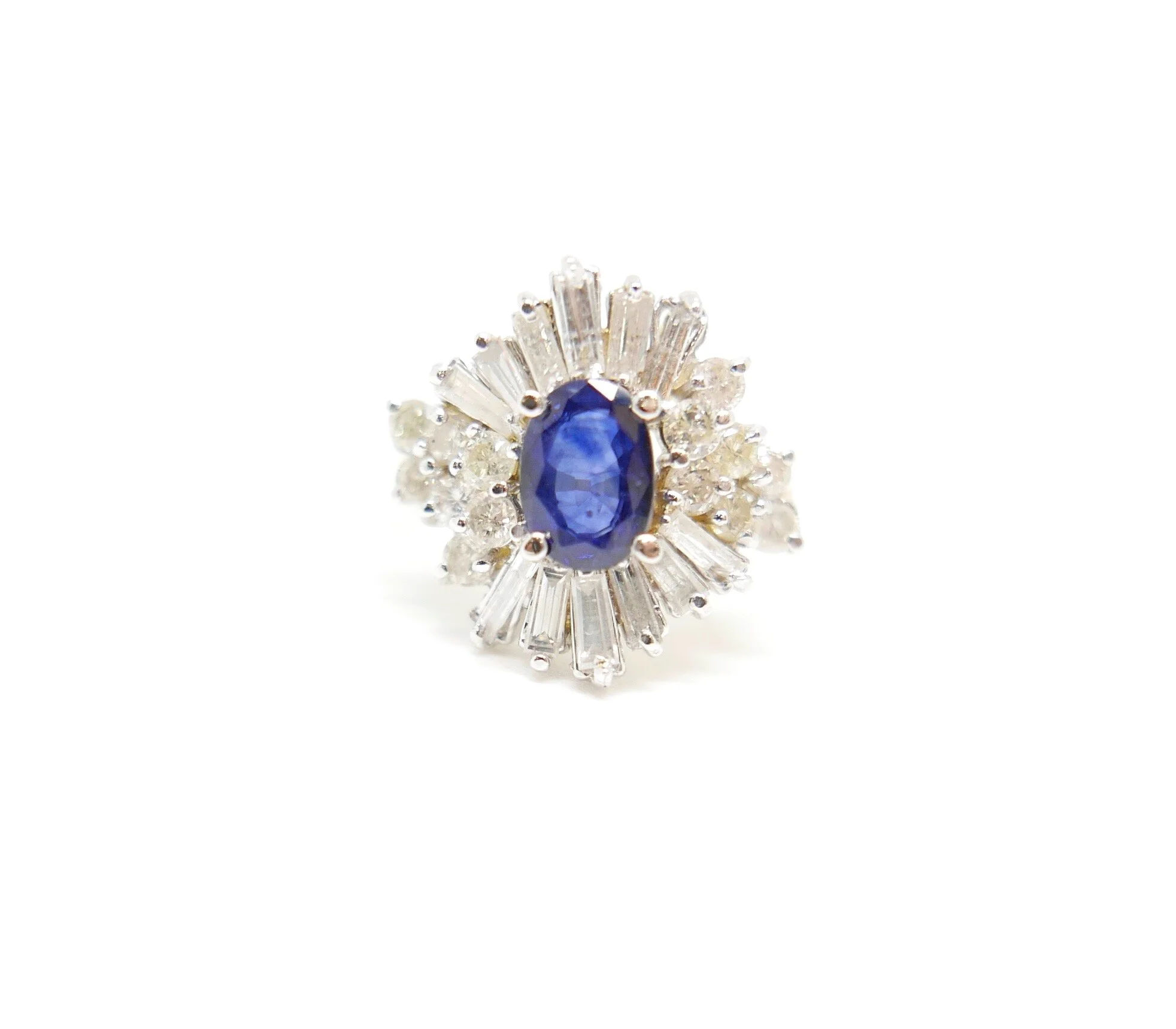 Sapphire & Diamond Ring in 18ct White Gold