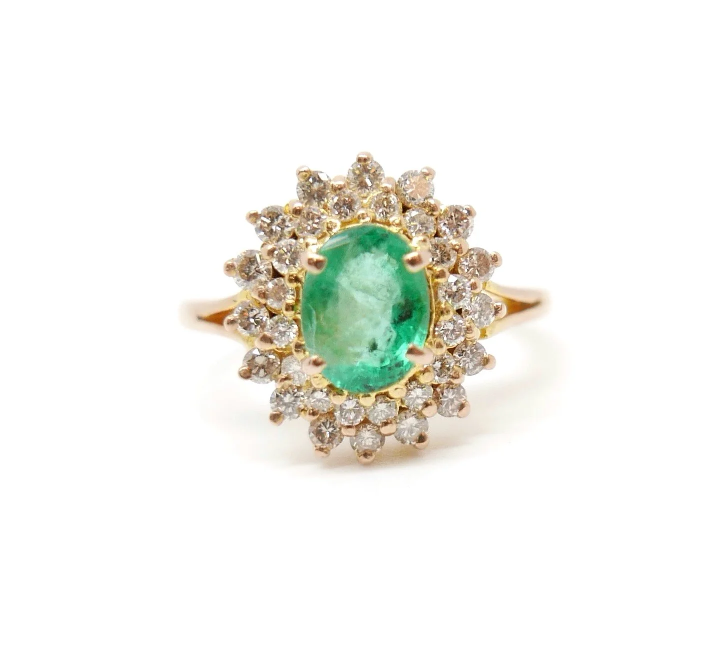 Emerald &amp; Diamond Ring in 18ct Gold