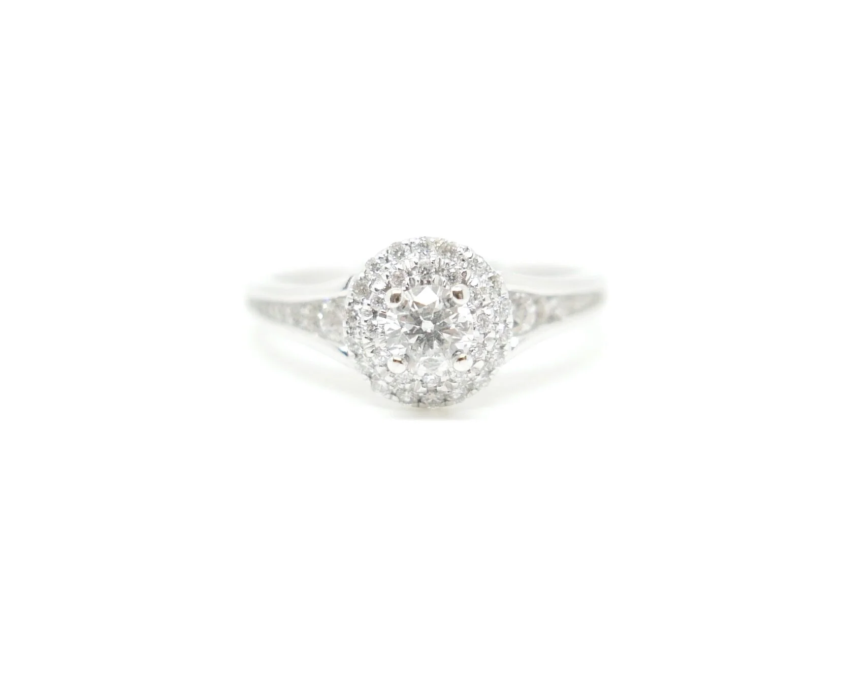 Diamond Solitaire Ring in 9ct White Gold