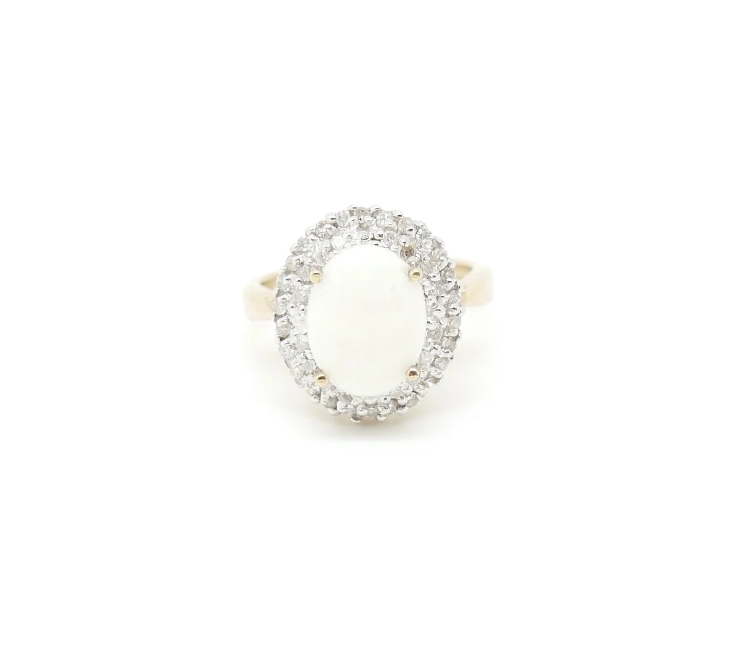 Opal & Diamond Cluster in 9ct Gold