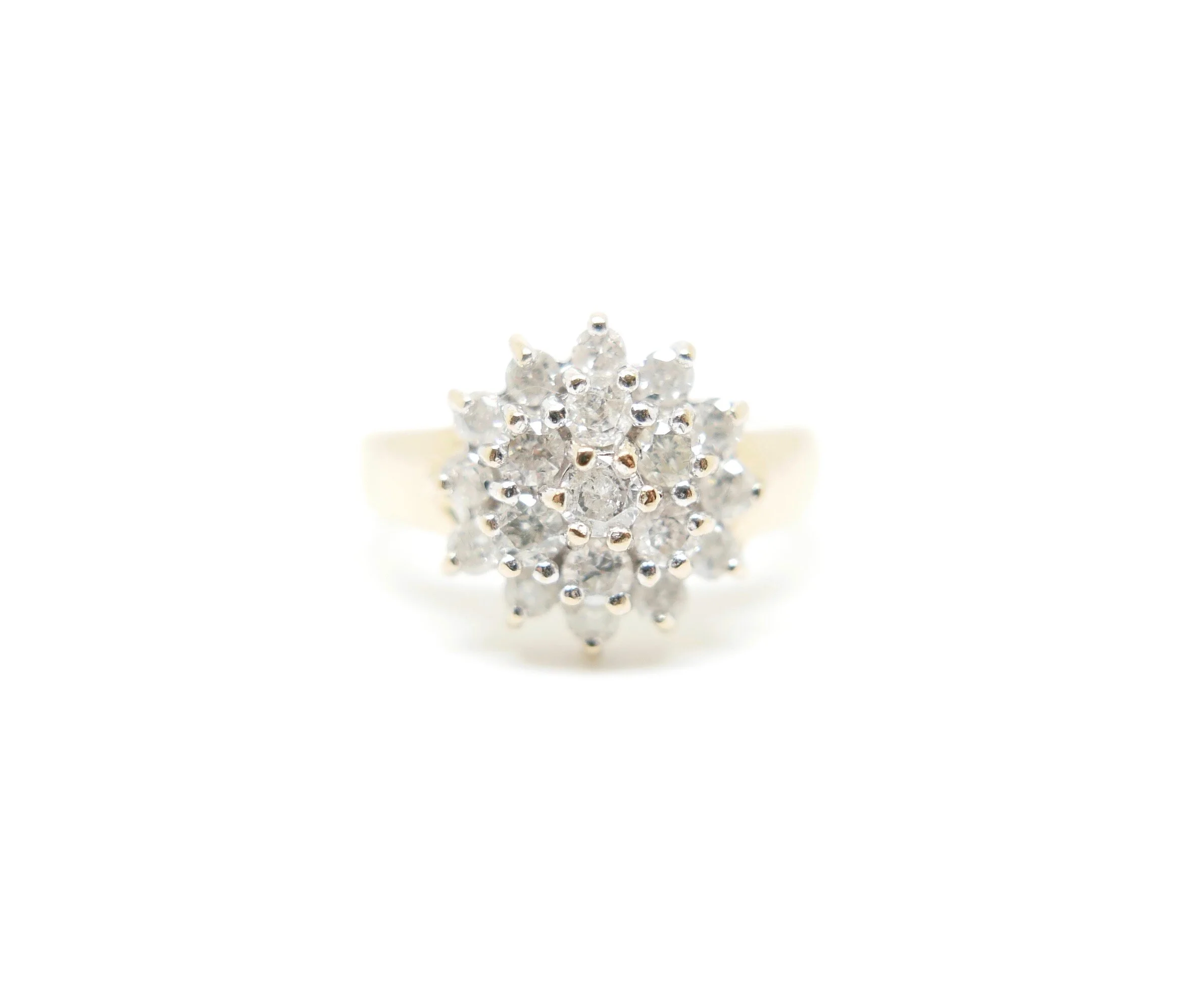 Diamond Cluster Ring in 9ct Gold (1ct of Diamonds)