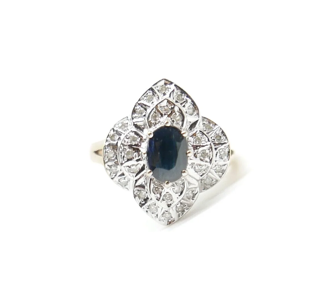 Sapphire &amp; Diamond Dress Ring in 9ct Gold