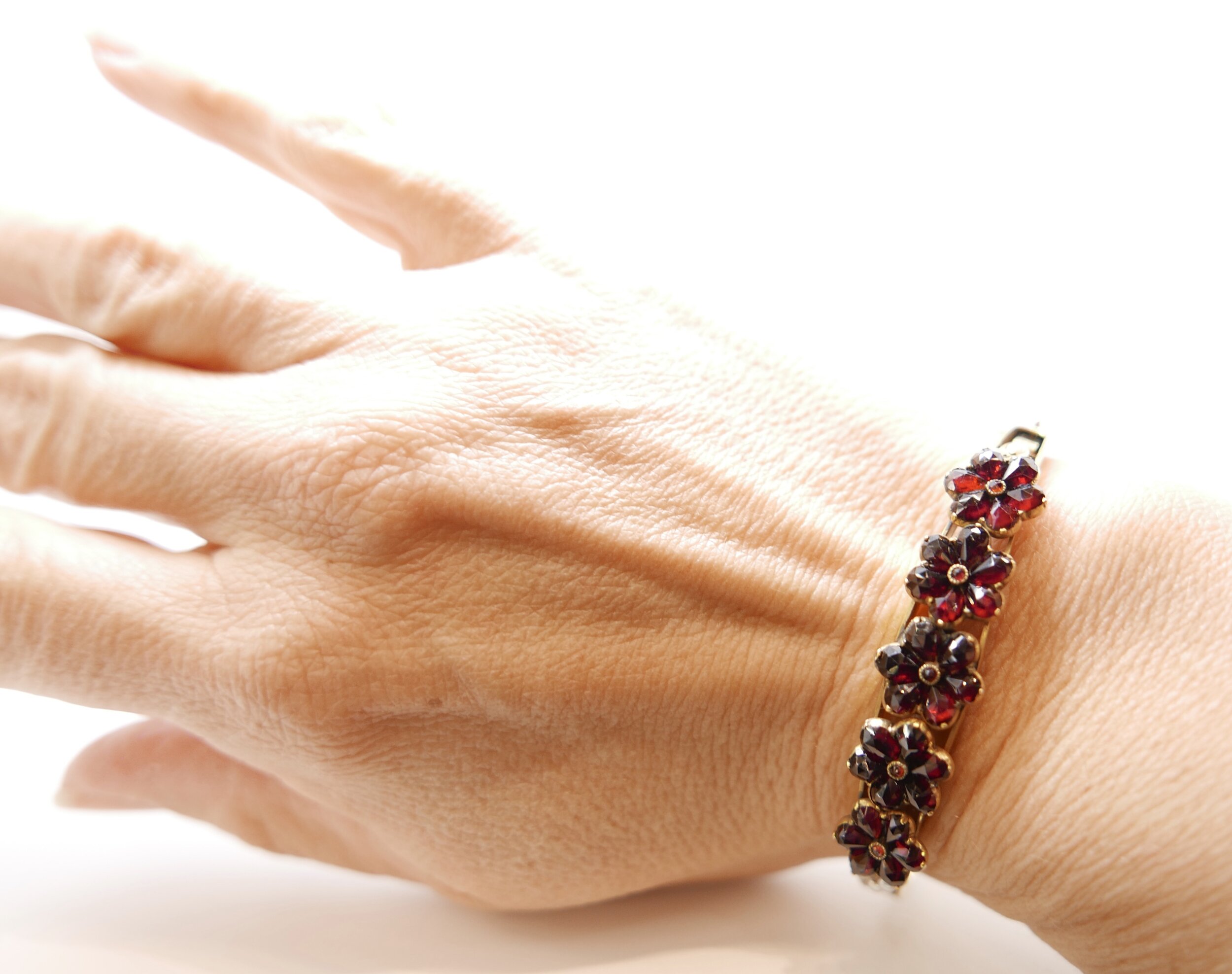 Victorian Starburst Bohemian Garnet Bangle Bracelet – Boylerpf