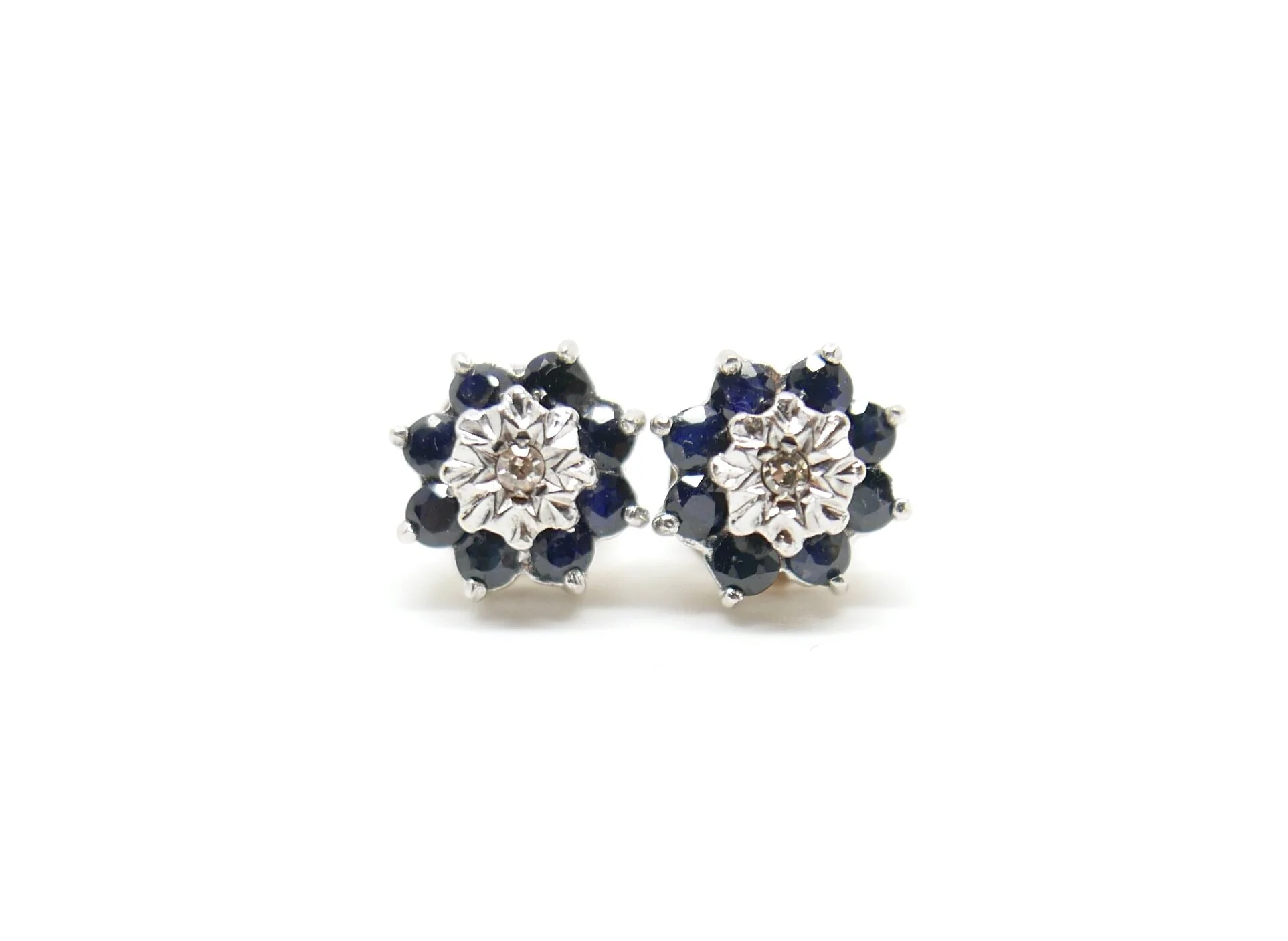 Sapphire &amp; Diamond Earrings in 9ct Gold