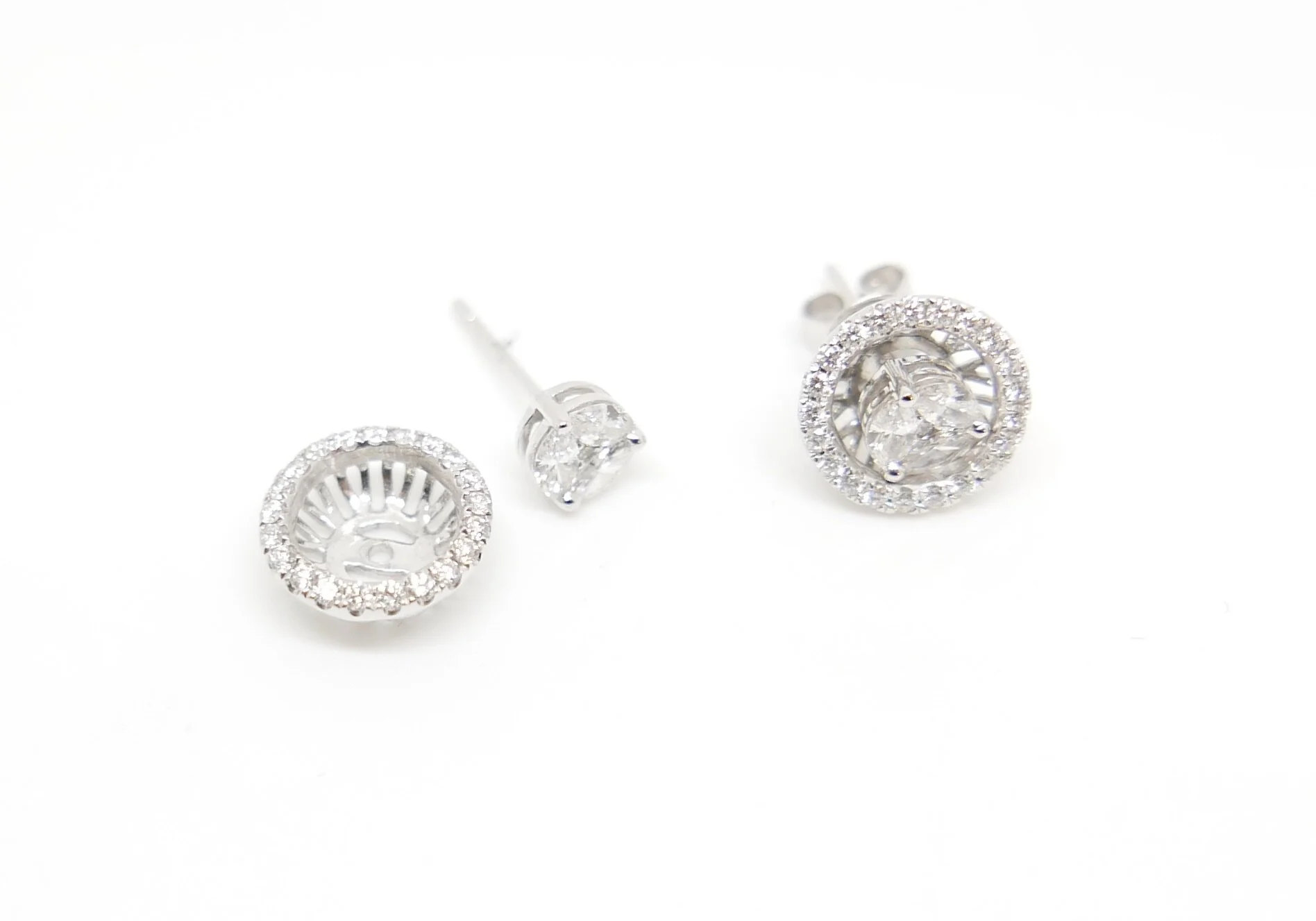 diamond halo earrings