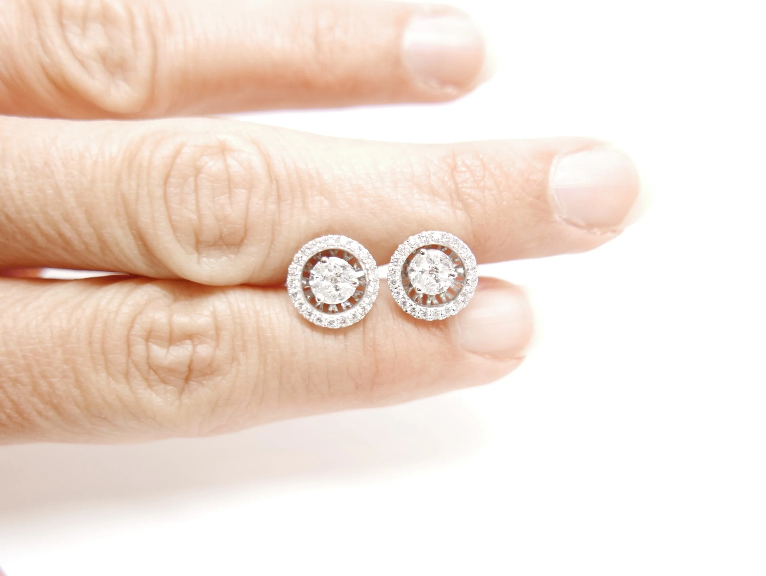 vintage halo diamond earrings