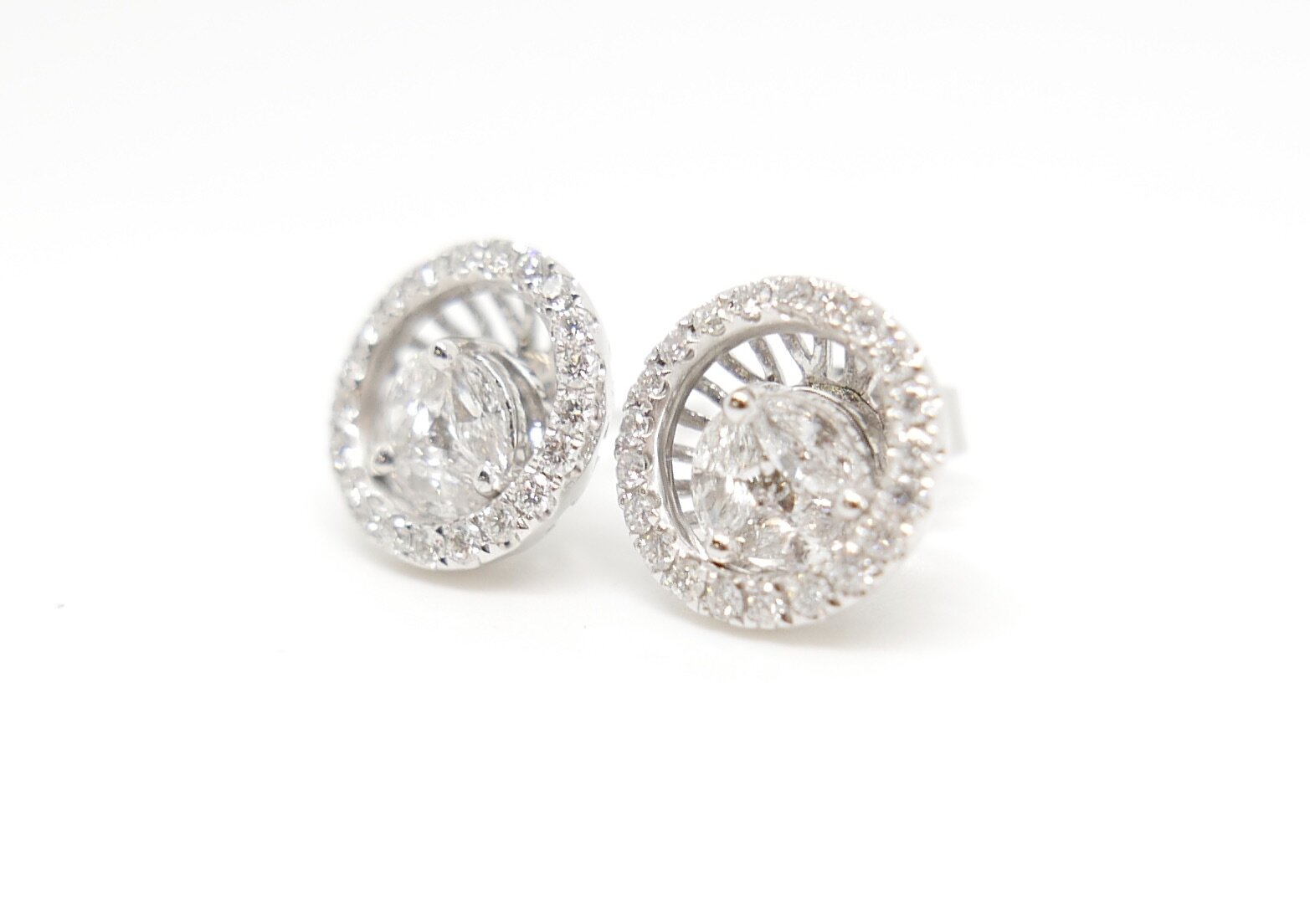 diamond halo earrings