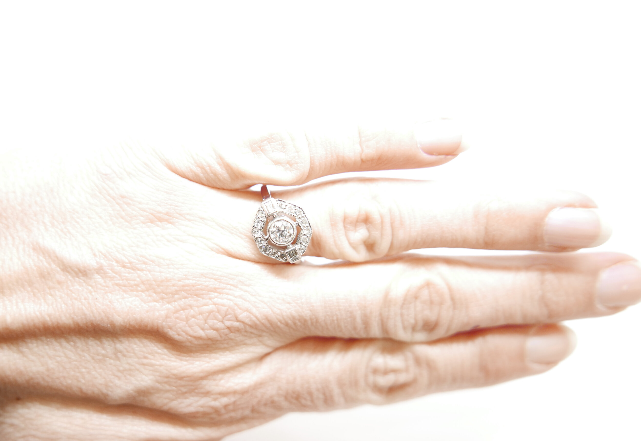 Diamond Art Deco Engagement Ring Antique