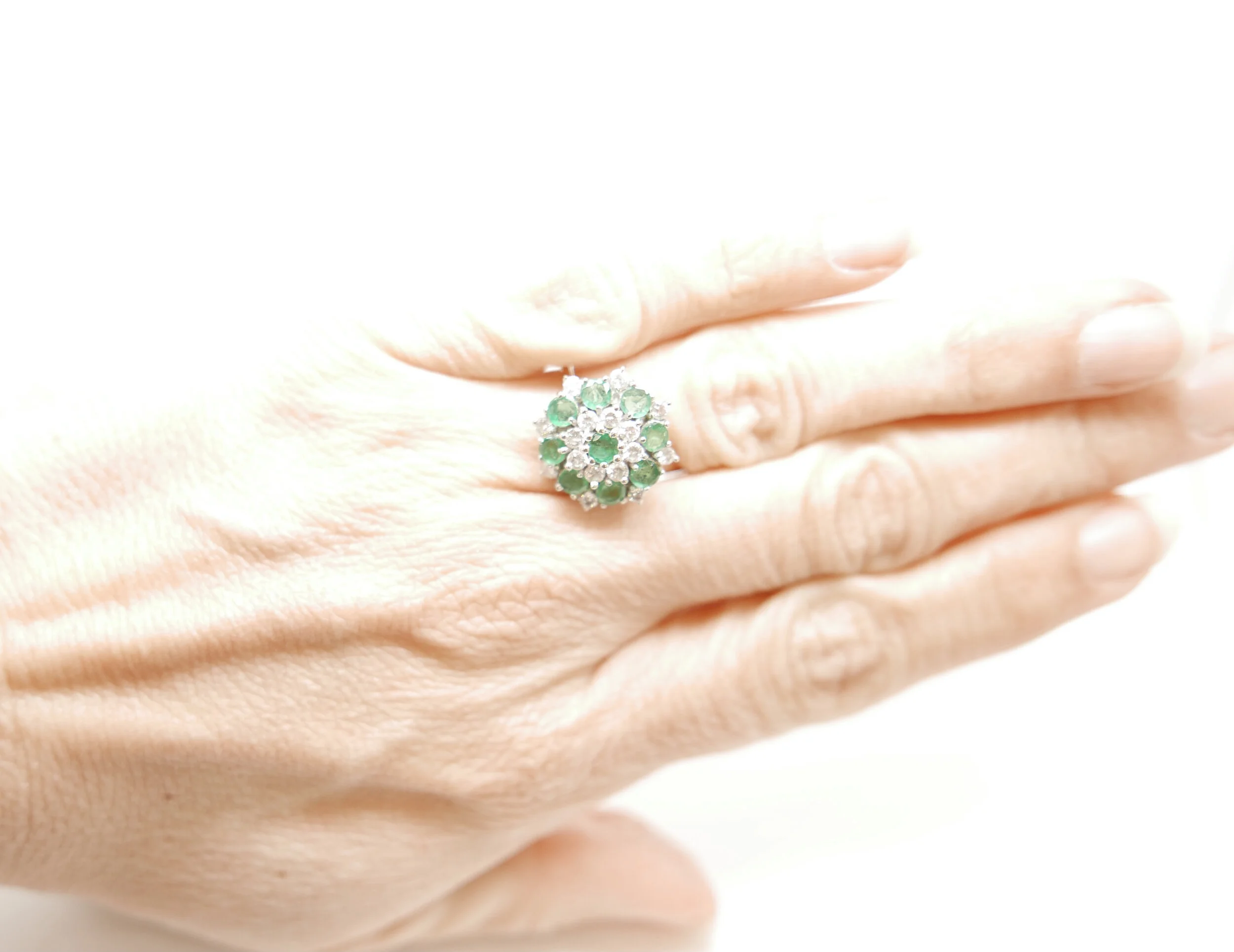vintage engagement ring emerald diamond
