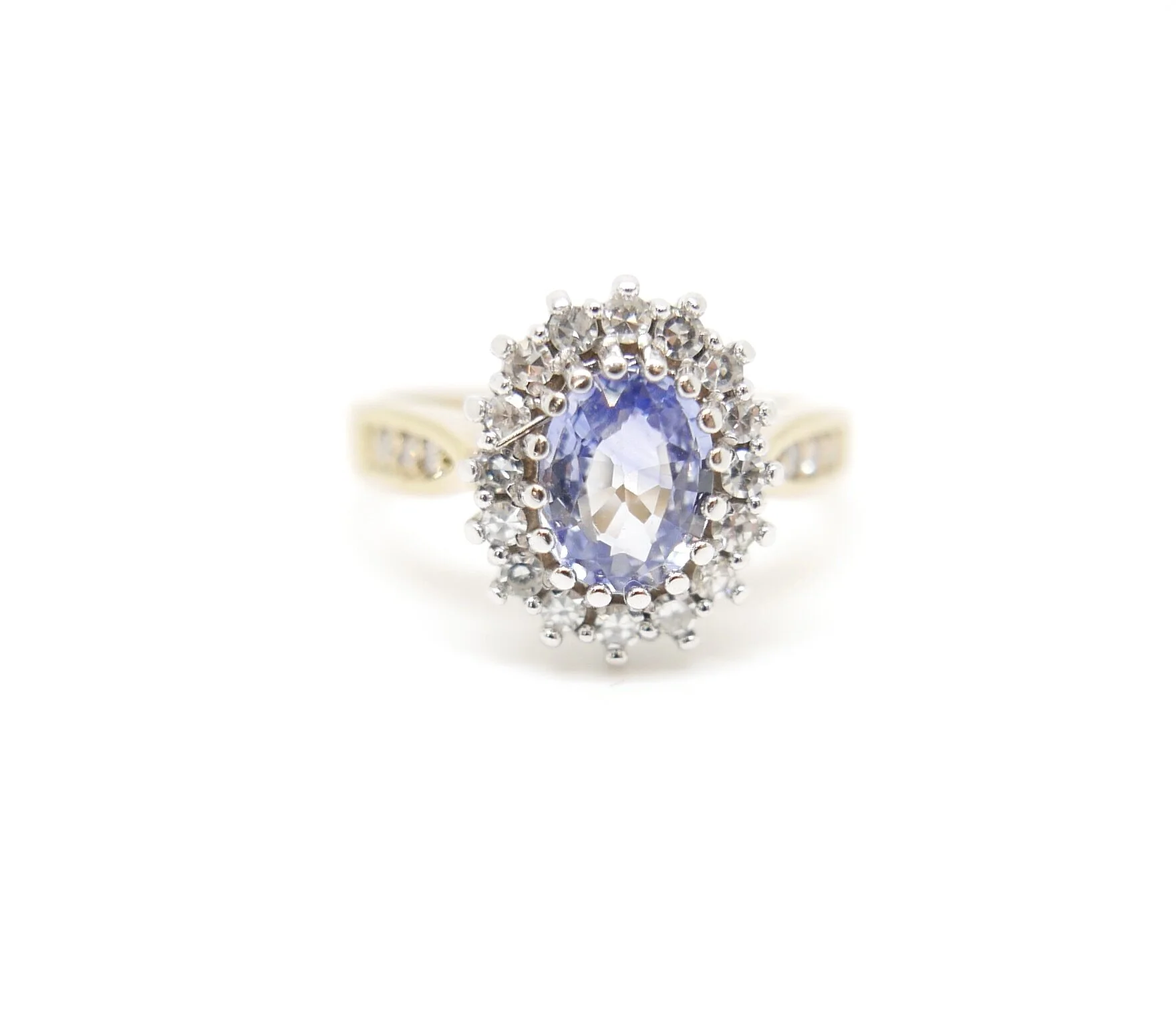 Cornflower Blue Sapphire &amp; Diamond Ring