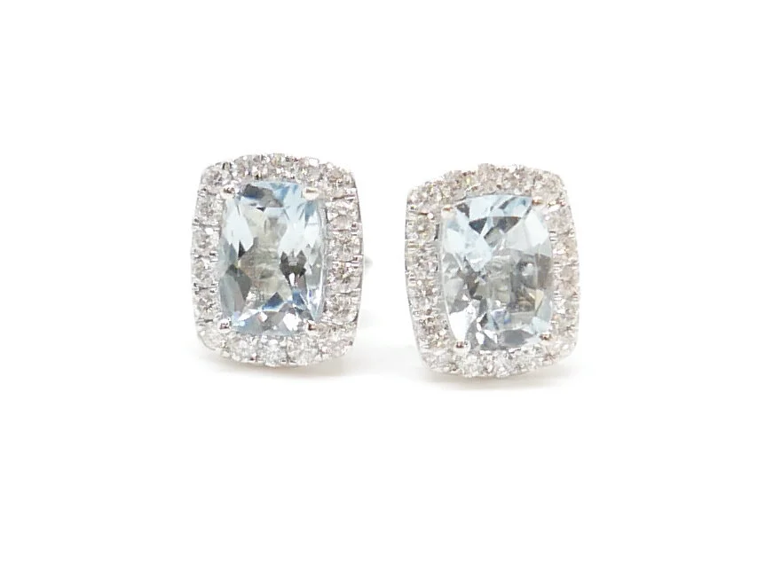 aquamarine and diamond earrings