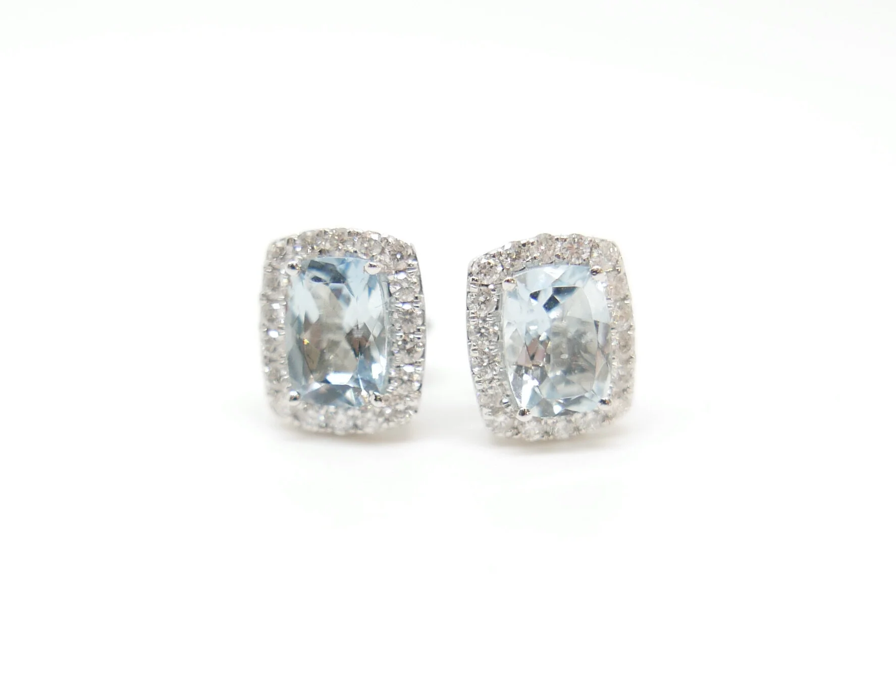 diamond aquamarine earrings