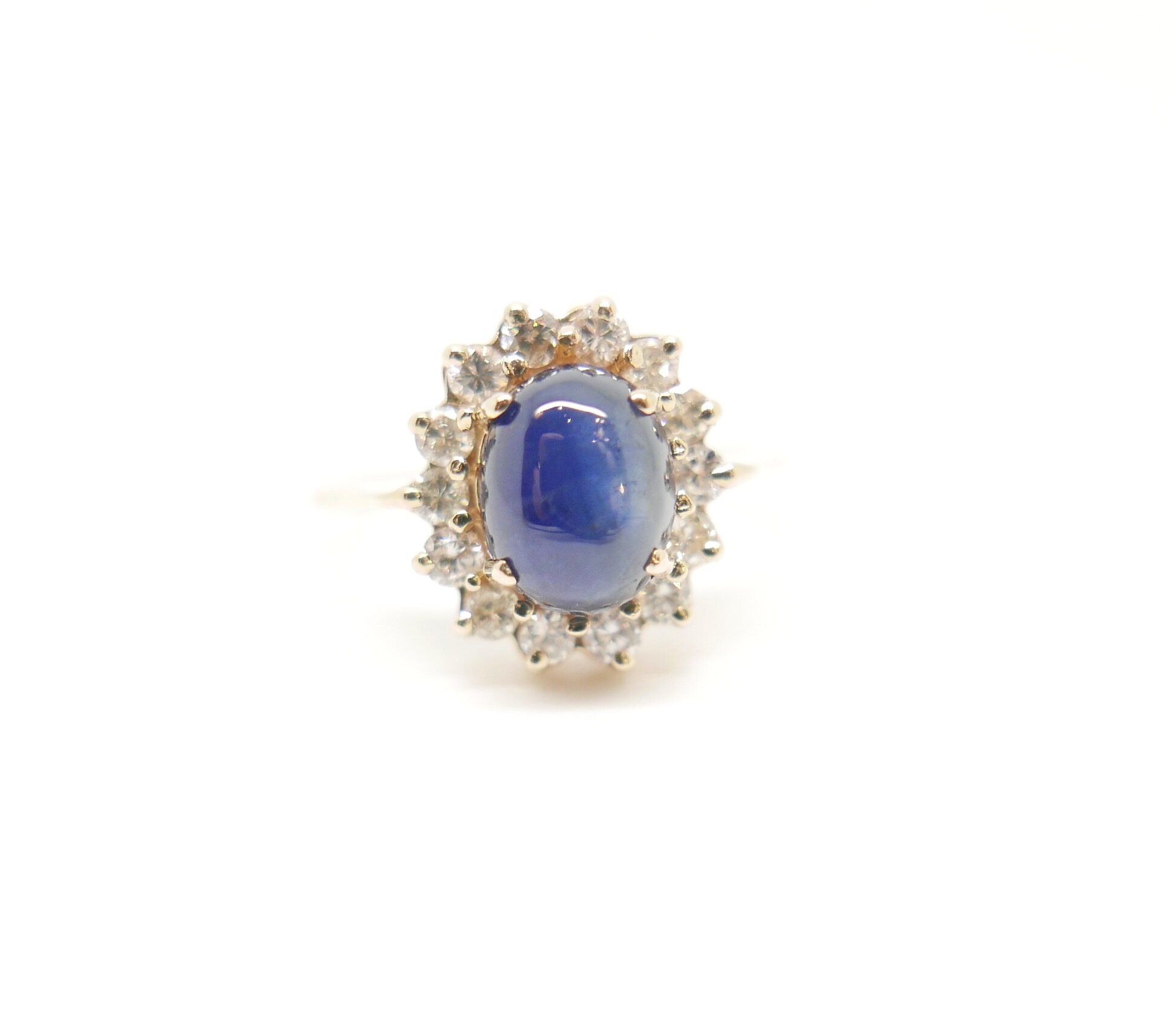 Sapphire & Diamond Cabochon Ring — Antique Jewellery Boutique | Vintage ...
