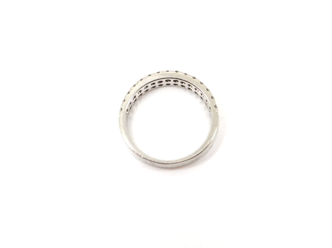 Platinum Diamond Double Row Half Eternity Ring