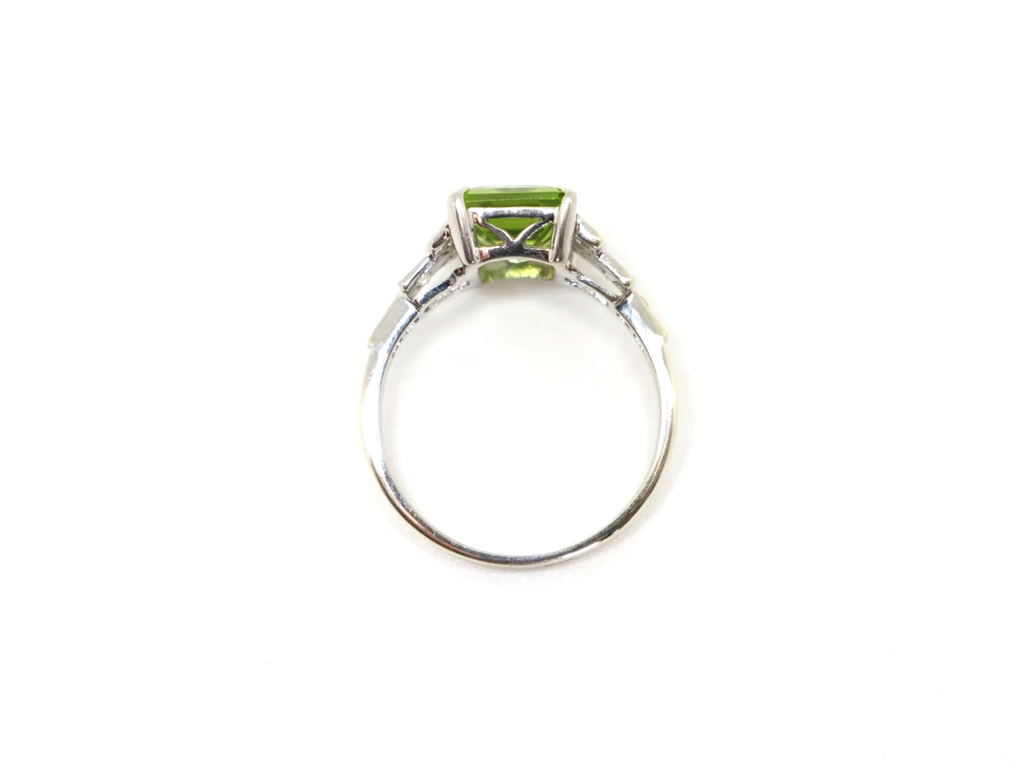 9ct gold peridot and diamond Art Deco style ring