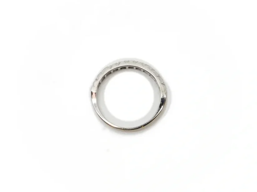 vintage 18ct gold diamond half eternity ring, set with a line of bright brilliant-cut diamonds totalling approximately 0.33ct.