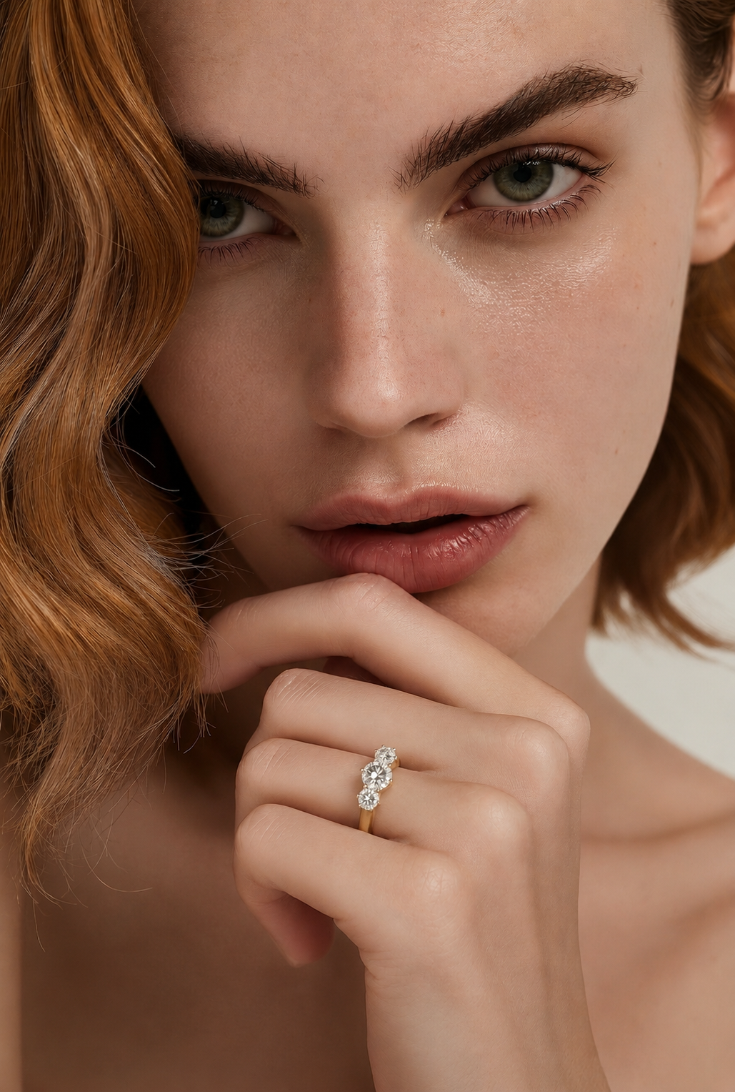 A classic 18ct gold diamond three stone ring from 1997, set with three round brilliant cut diamonds of approximately 1 carat in total.