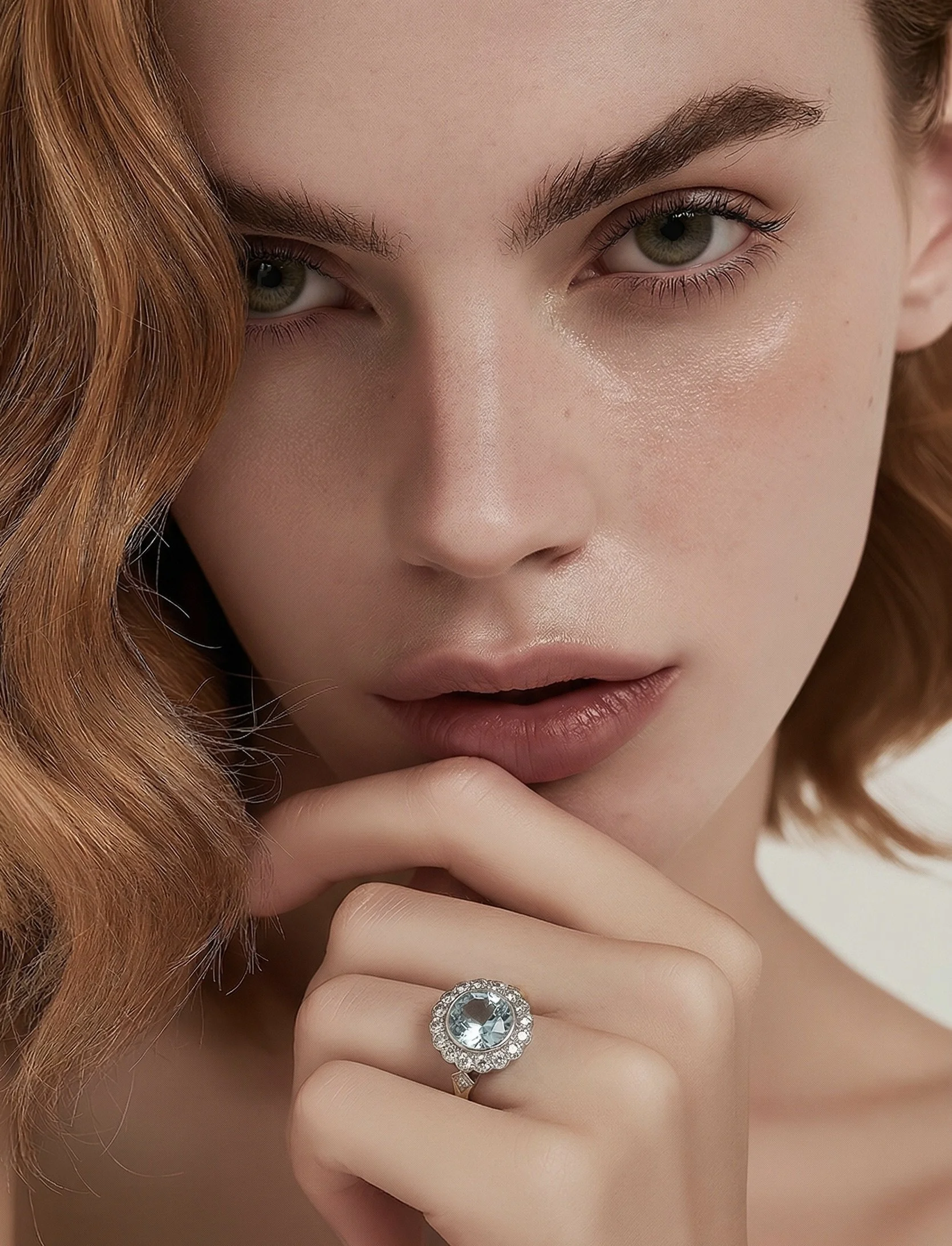 Vintage 18ct Gold Aquamarine & Diamond Ring