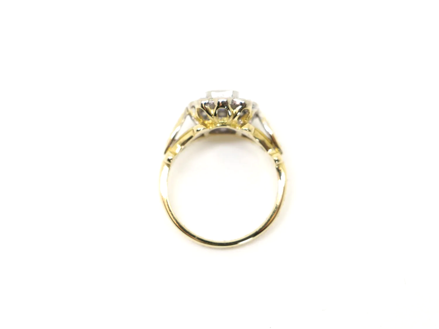 vintage 18ct gold sapphire and diamond cluster ring