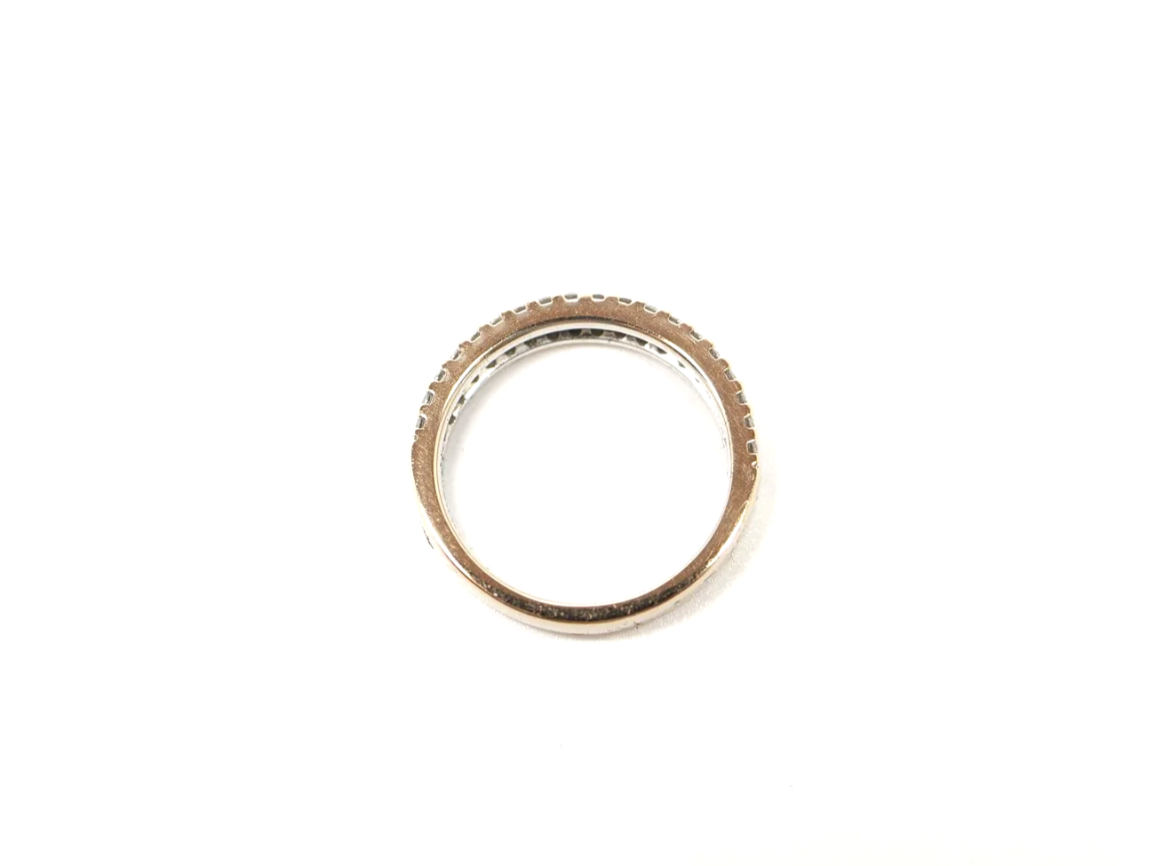 double row 18ct yellow gold diamond half-eternity ring