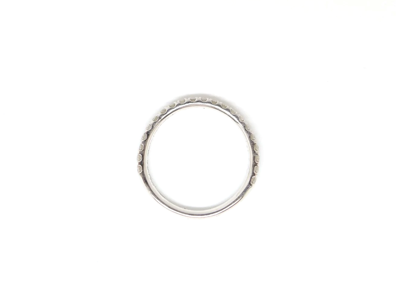 platinum diamond two thirds eternity ring set with round brilliant-cut diamonds pavé-set around the band