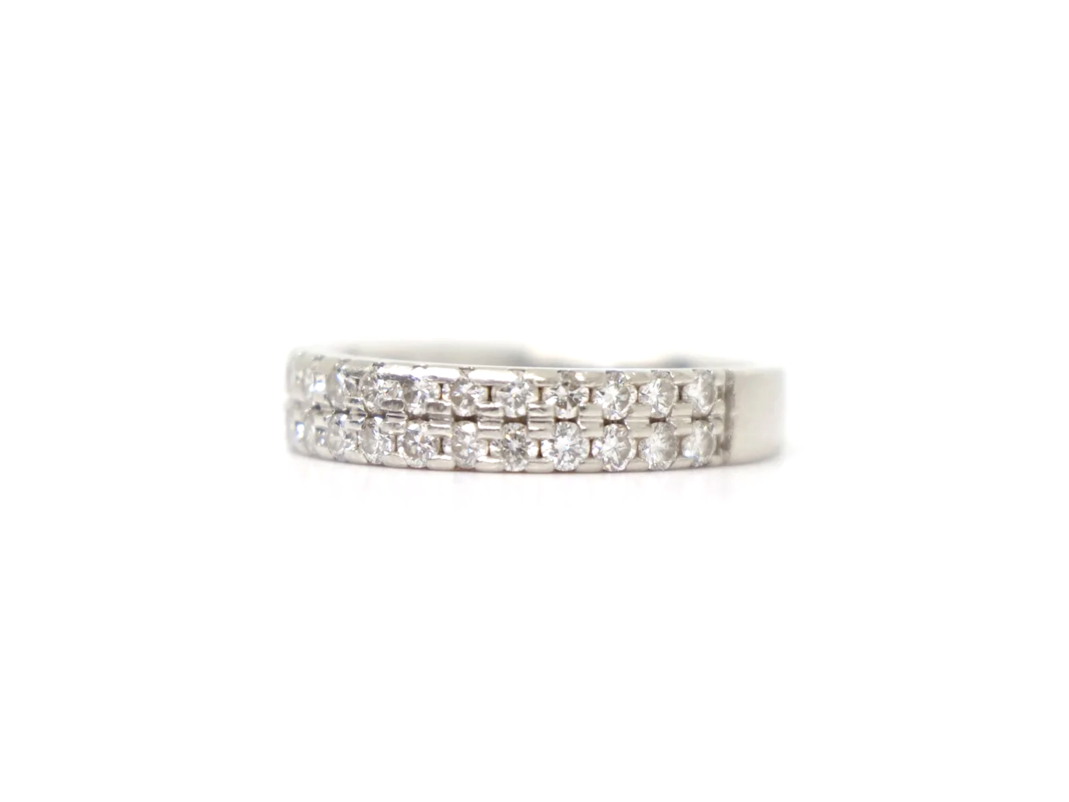 Platinum Diamond Double Row Half Eternity Ring