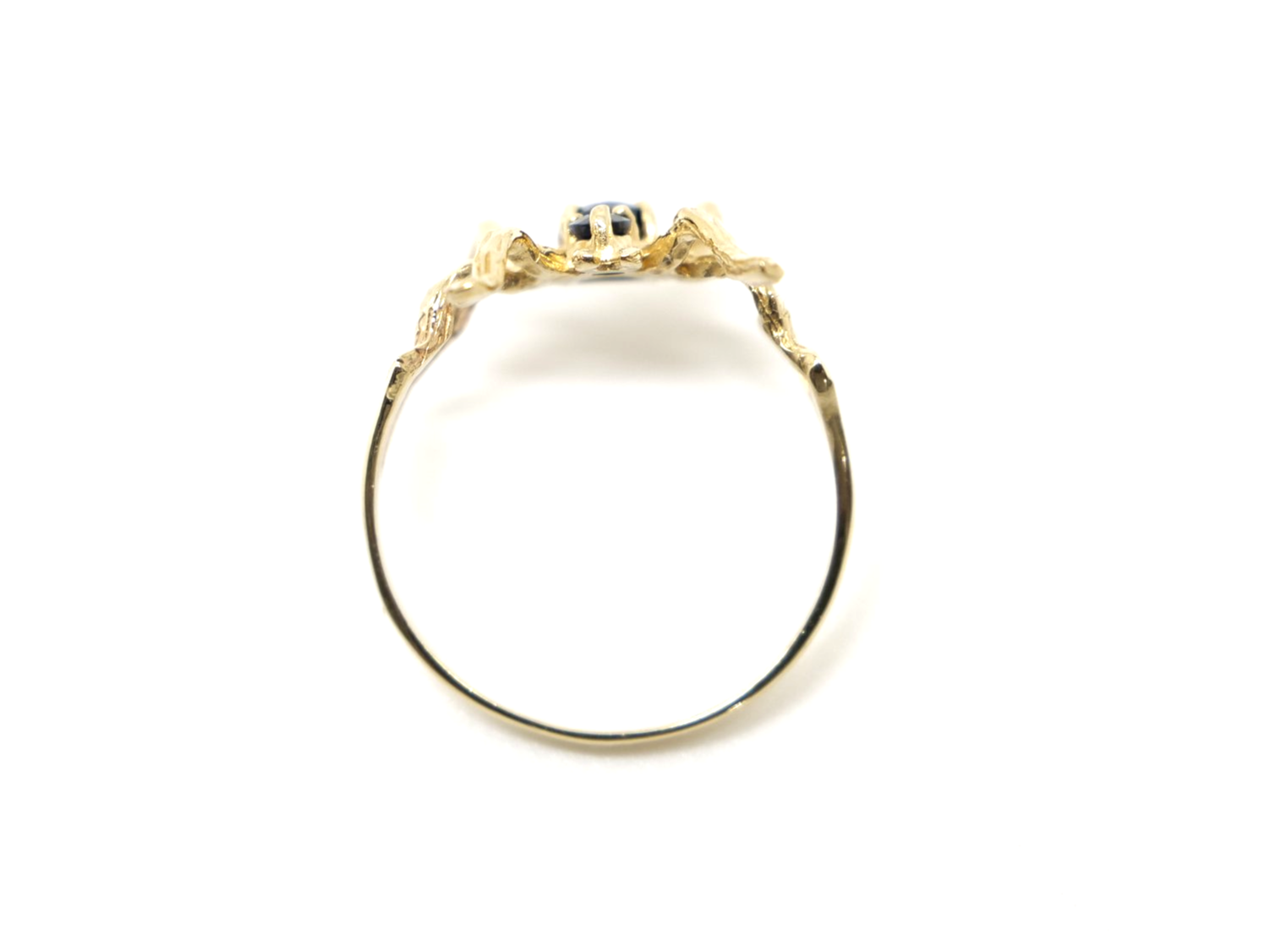 Unusual vintage 9ct gold spider sapphire ring in this super design, set with two sapphires in the body of the spider.