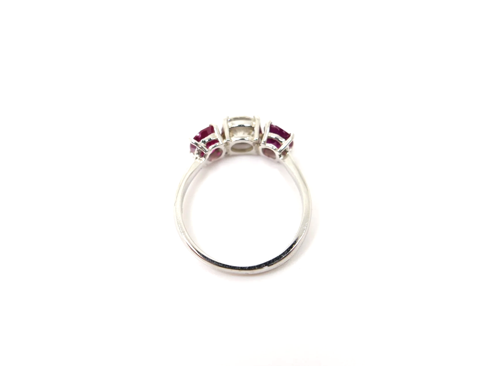 18ct gold ruby and diamond trilogy ring