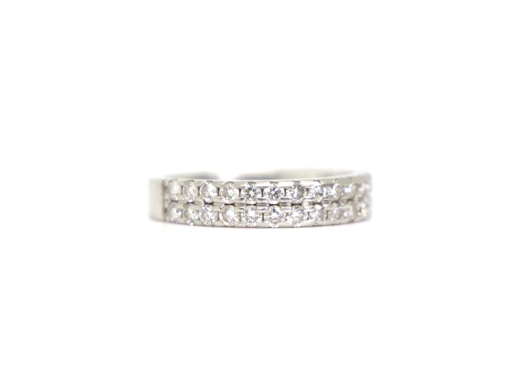 Platinum Diamond Double Row Half Eternity Ring