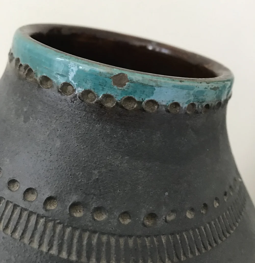 Mid Century Bitossi Glazed Ceramic Vase, Signed, Italy — kent
