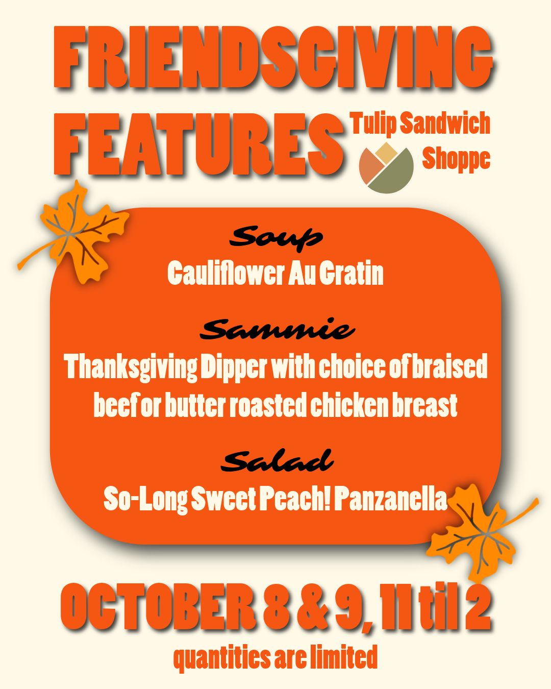 Friendsgiving Feature Menu at Tulip