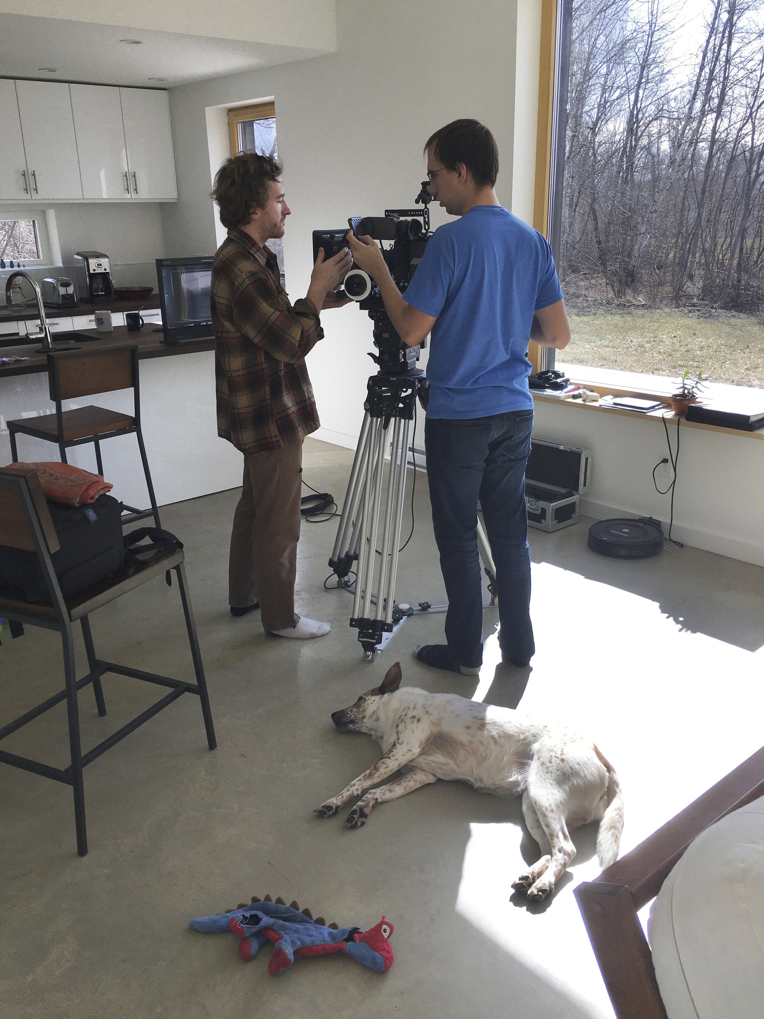 DP Mark Farney and 1st AC Evan Halleck test the camera