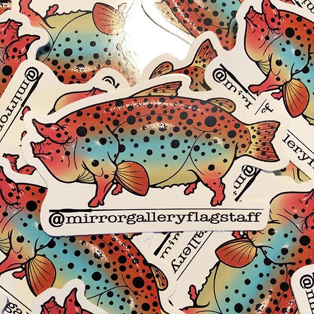 We&rsquo;ve got stickers! Complimentary for anyone who comes by. ...
..
#hogtrout #flagstafftattoos #downtownflagstaff #aztattooer #nau