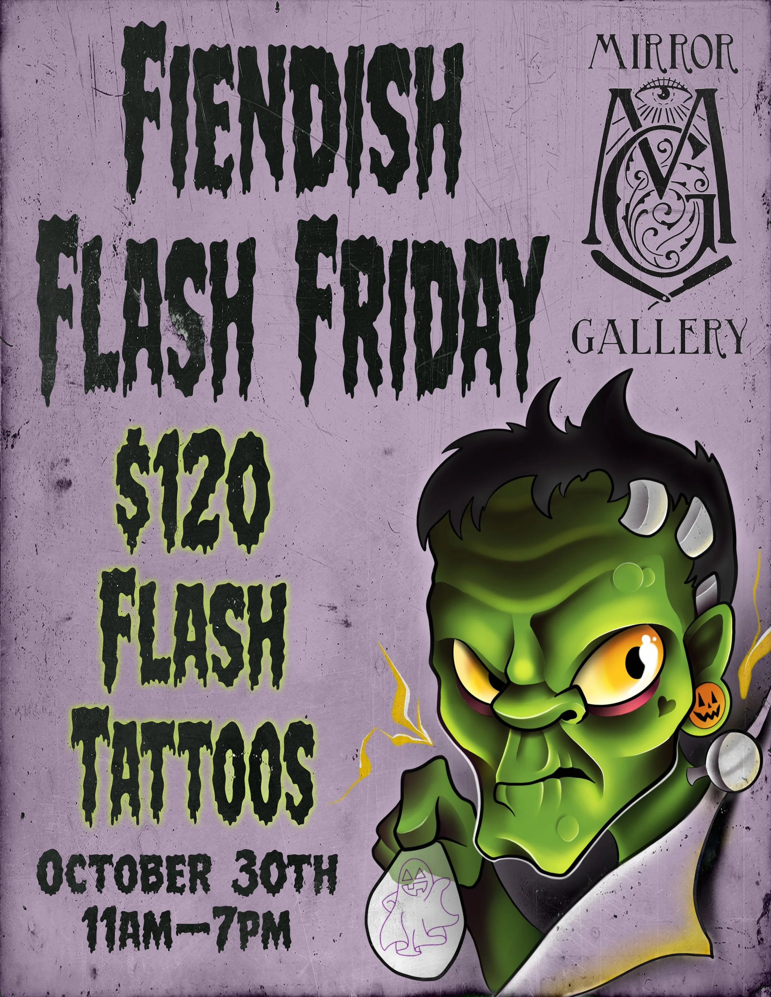 FIENDISH FLASH FRIDAY⚡️
OCT 30TH

$120 Halloween Flash (select designs)
Walk-ins Only 🧟
&bull;
&bull;
Art by @lilhandxan 

#halloweenflash #flagstafftattooartists #flagstafftattooshops #nauflagstaff #walkinswelcome