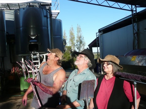 Hear No Evil;See No Evil and Speak No Evil: Mick, Stephen and Rhonda; The Bloodwood Bolshie Collective working for the greater good of the (very) common man... (and Sheila) at vintage 2009.