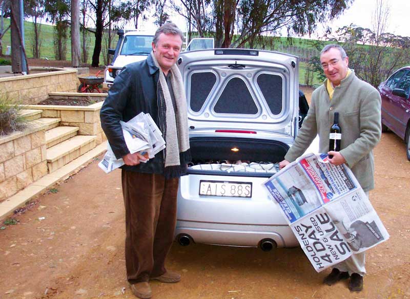 Broadsheets still have a use Attention - this is not a holden..and it doesn't fit standard wine cartons in the boot. But do not fear, if you have a few blankets and a supply of broadsheet newspapers you can singly pack an impressive number of bottles in even this boot. The trick is to wrap each bottle individually and position a blanket between each layer of bottles. You wouldn't read about it.